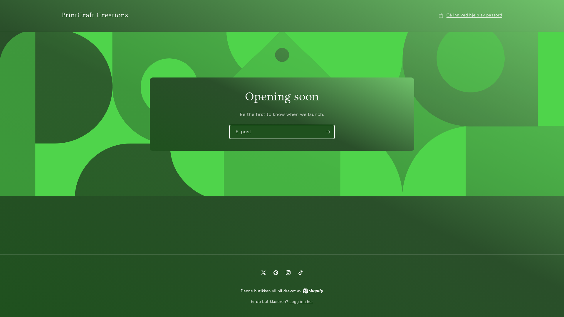 website screenshot of https://printcraft.no/