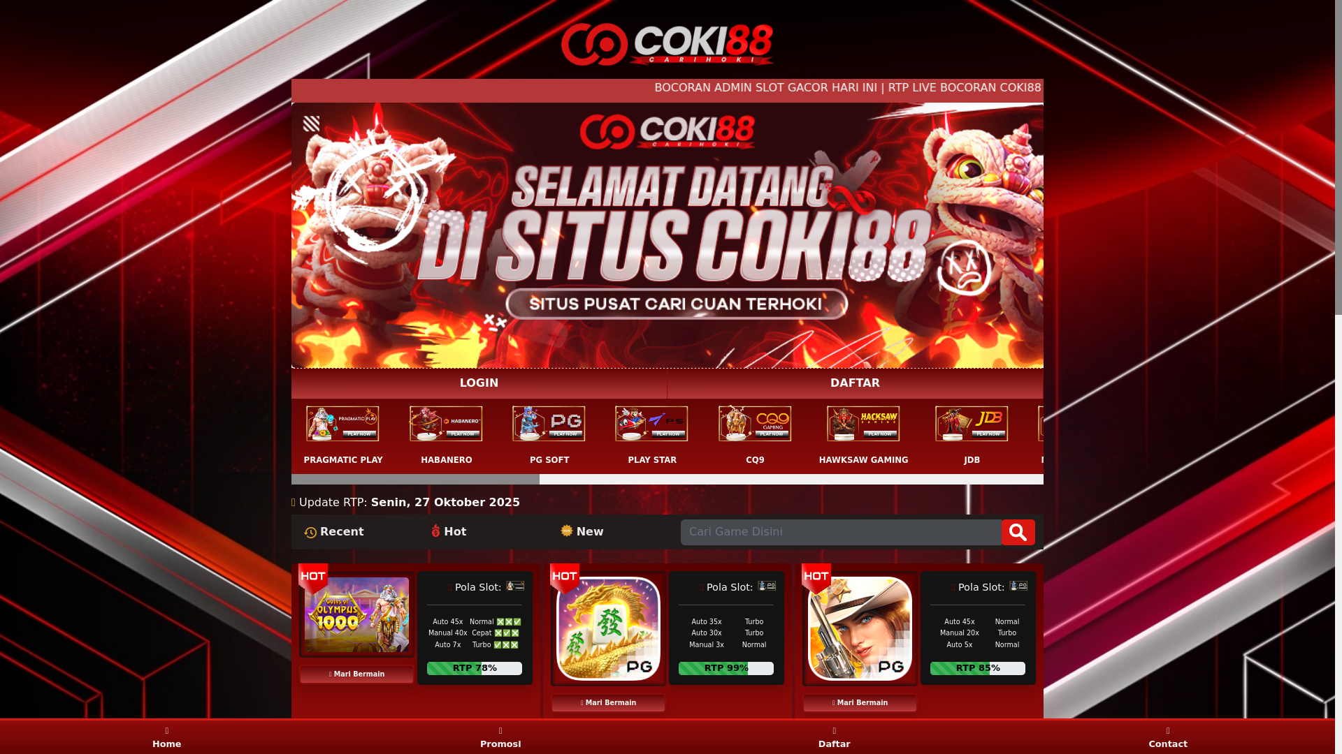 website screenshot of https://ratingcoki88.pro/