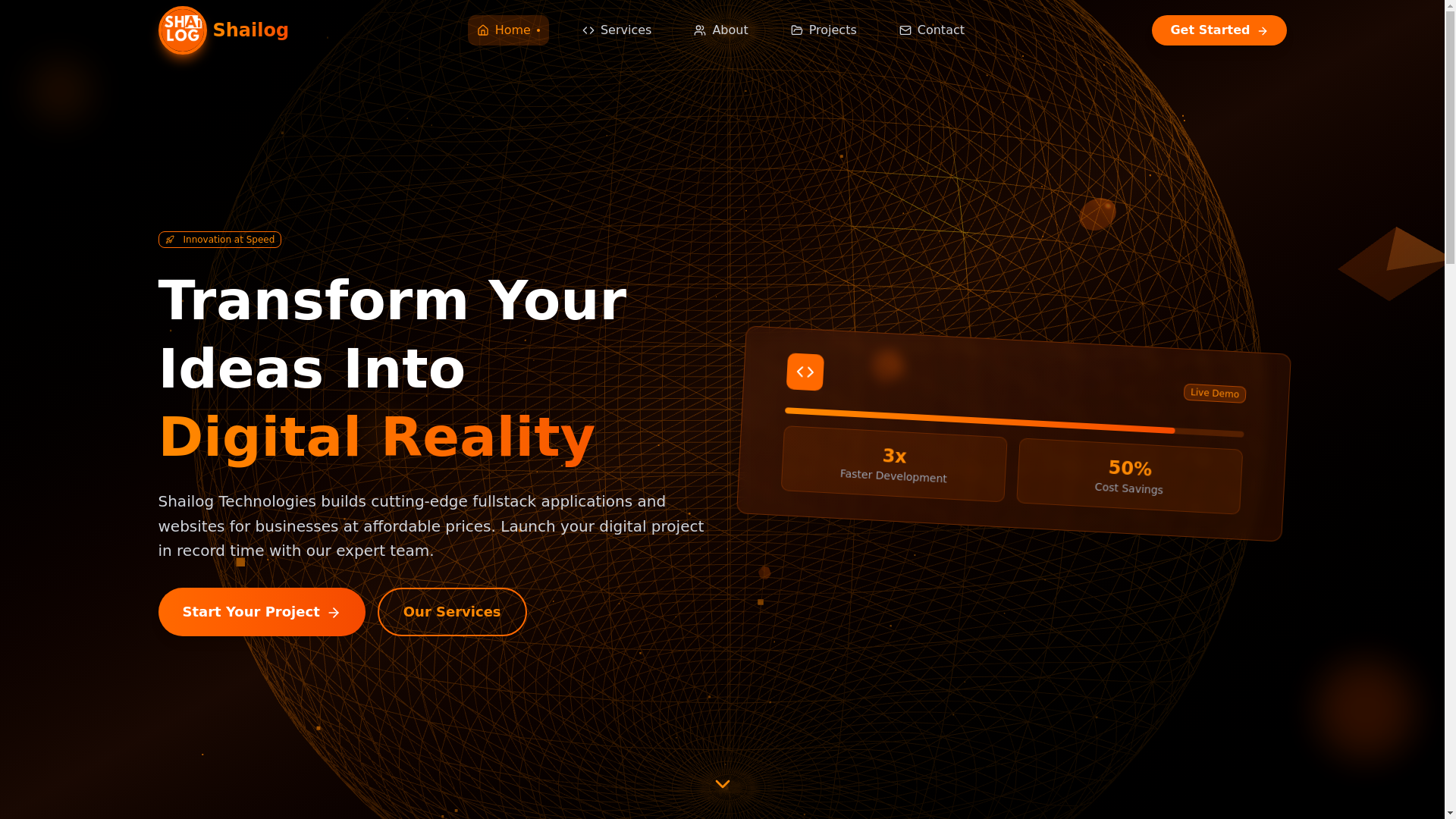 website screenshot of https://shailog.com/