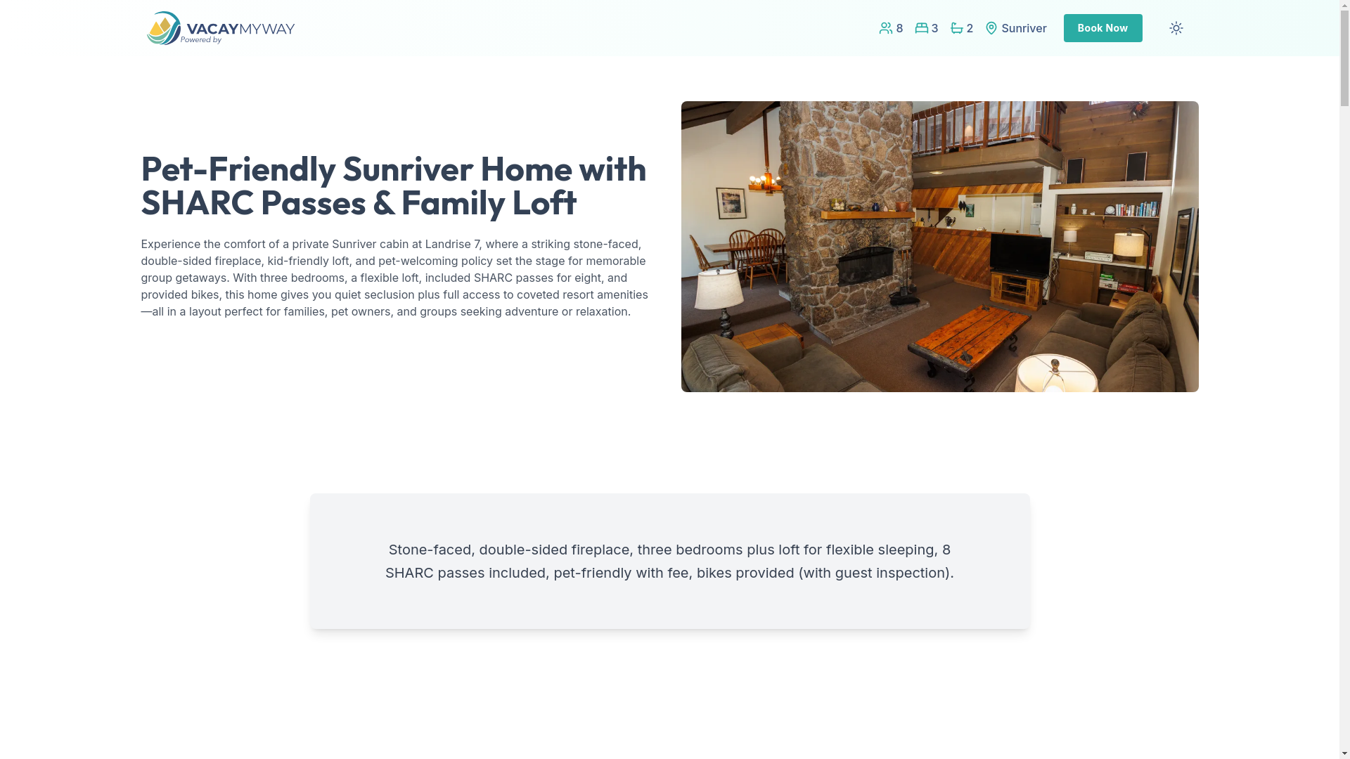 website screenshot of https://sunriverfire.house/