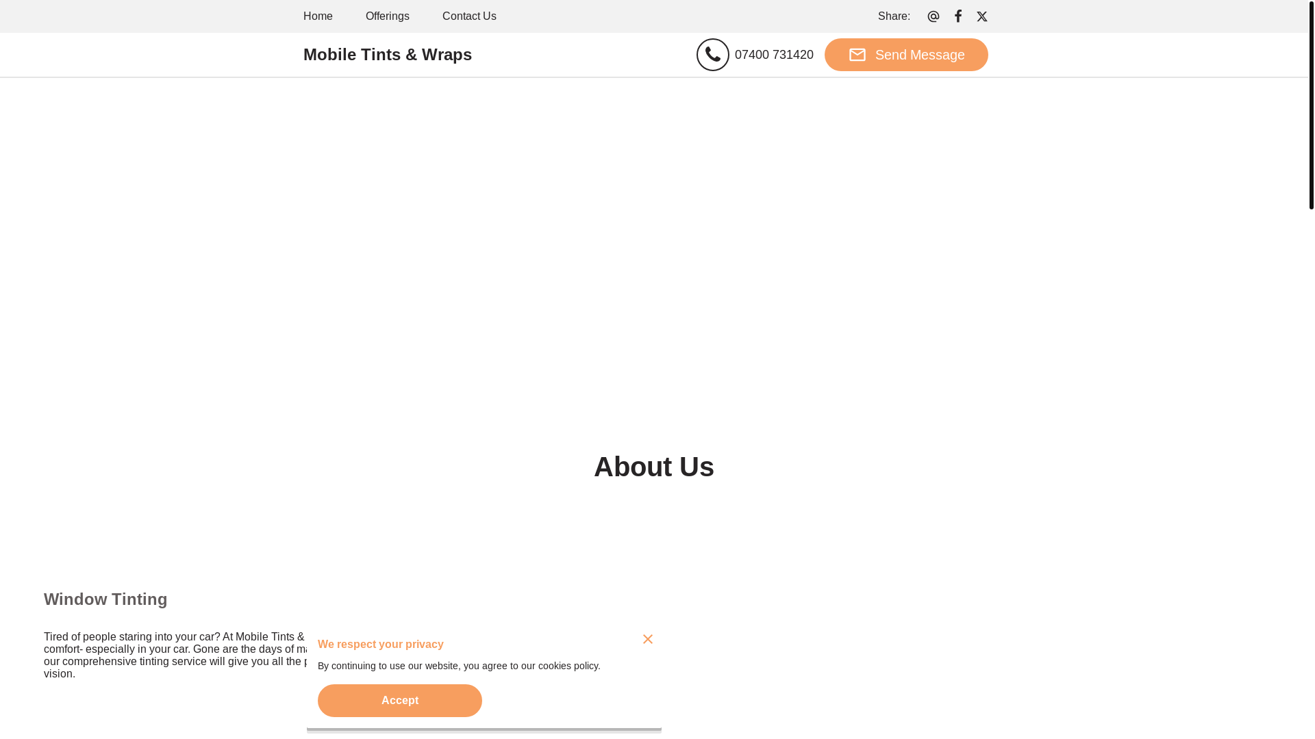 website screenshot of https://mobile-tints-wraps.co.uk/