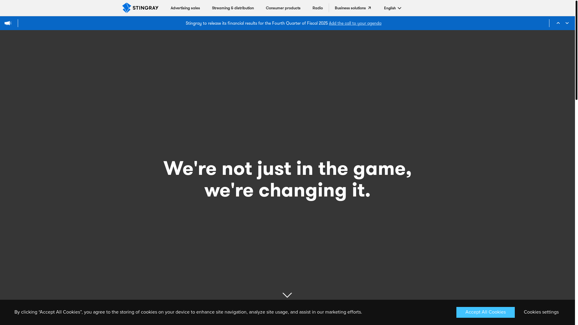 website screenshot of https://stingrayconnect.co/