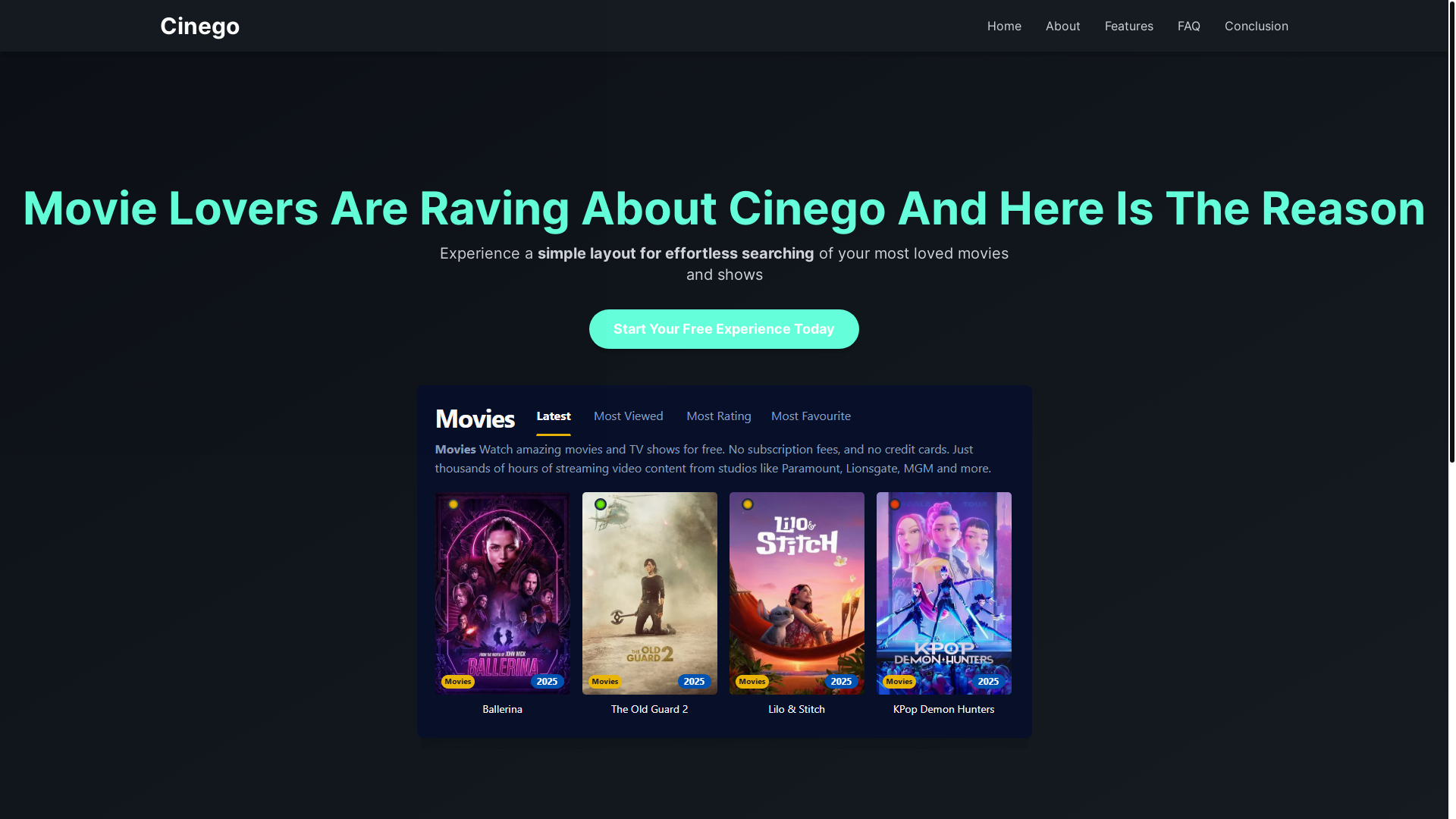 website screenshot of https://cinego-00wy.pages.dev/