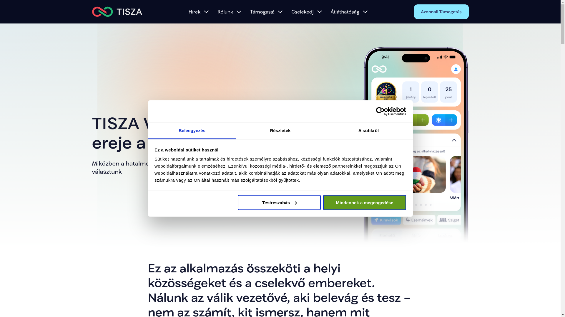 website screenshot of https://magyartisza.hu/cselekedj/tiszavilag