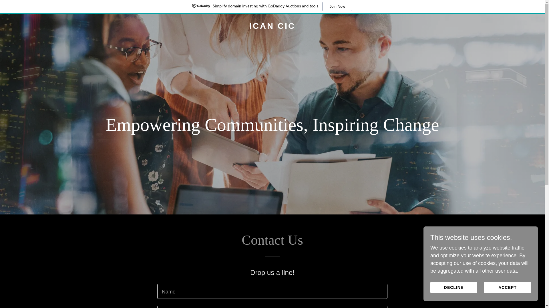 website screenshot of https://icancommunity.co.uk/
