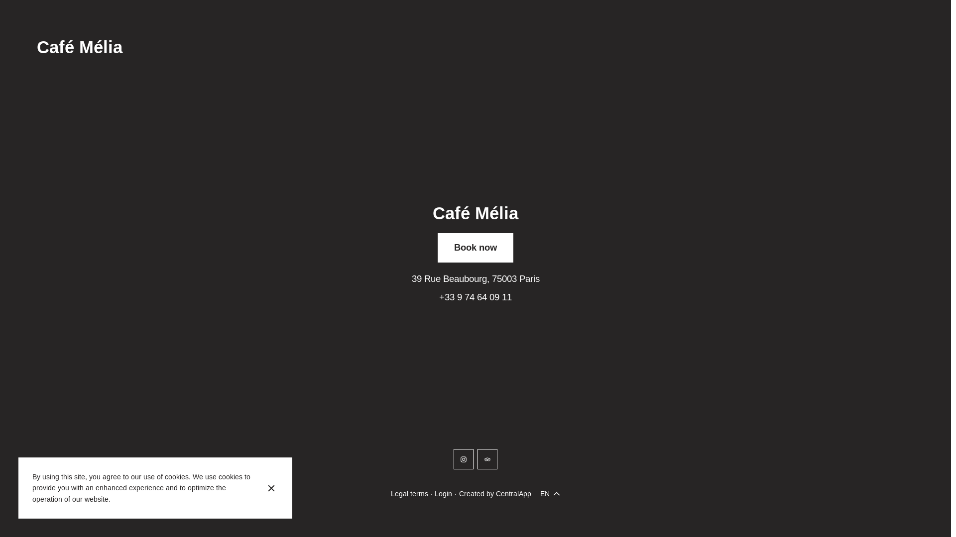 website screenshot of https://cafemeliaparis.fr/