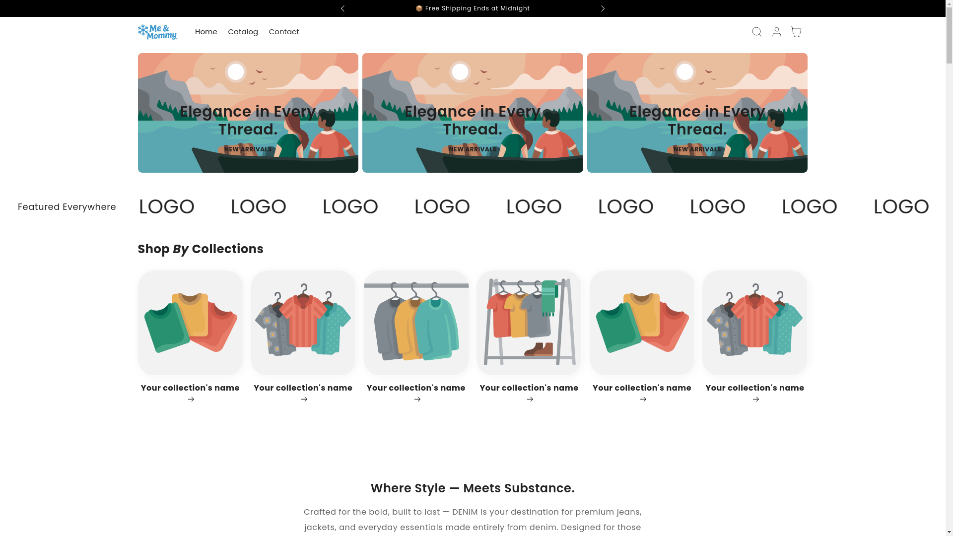 website screenshot of https://meandmommy.co/