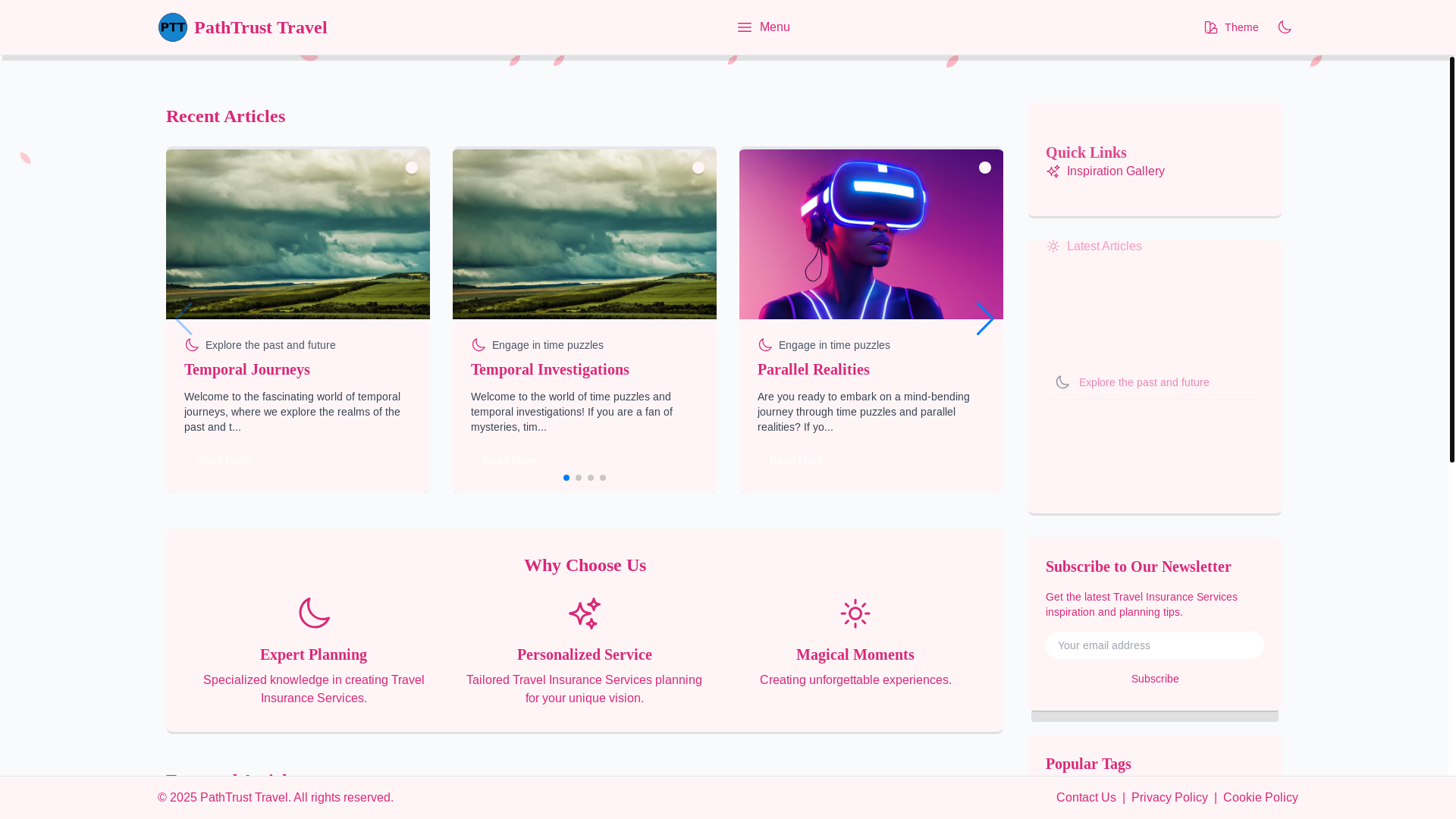 website screenshot of https://travelpathtrust.live/