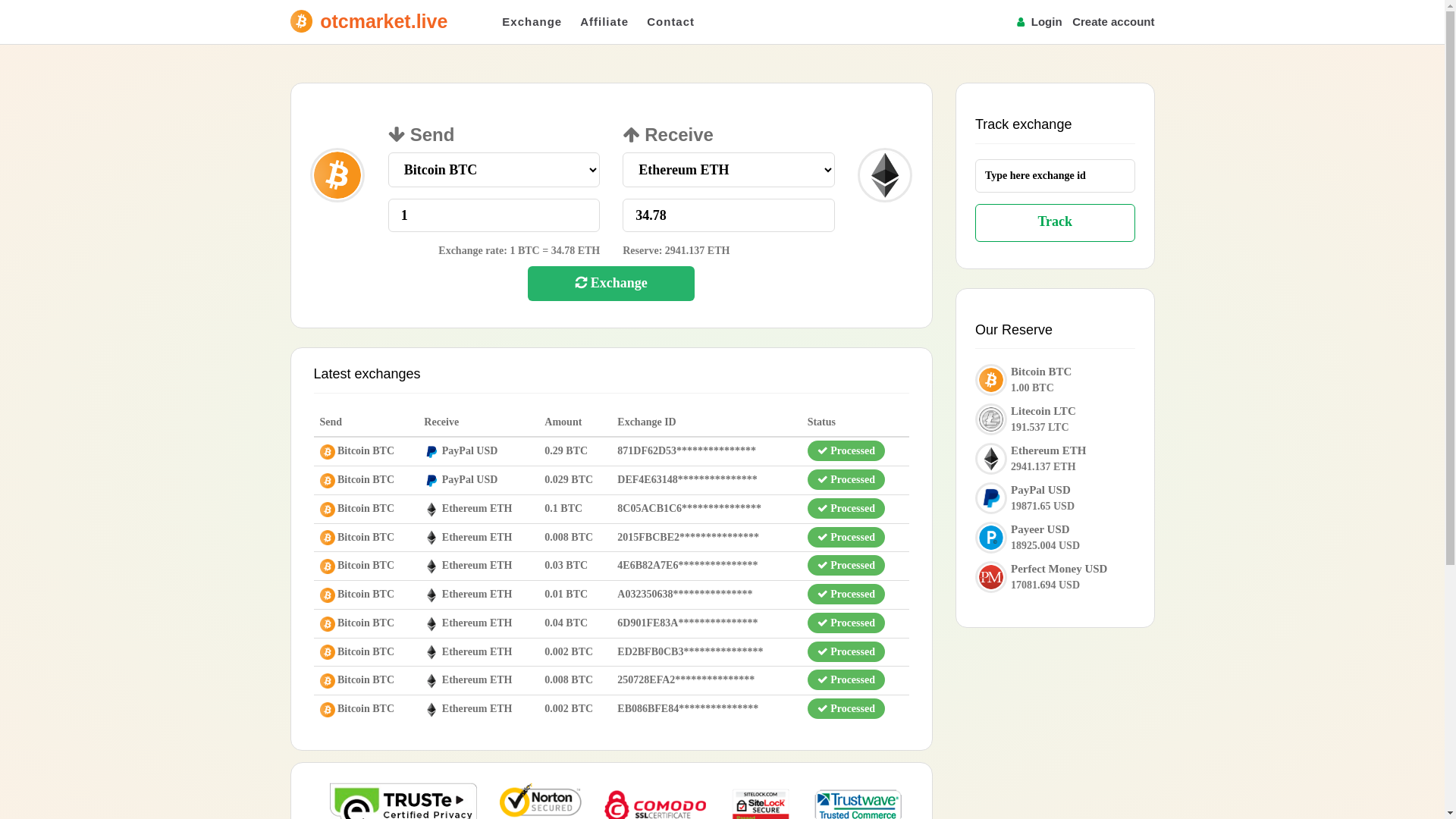 website screenshot of https://otcmarket.live/
