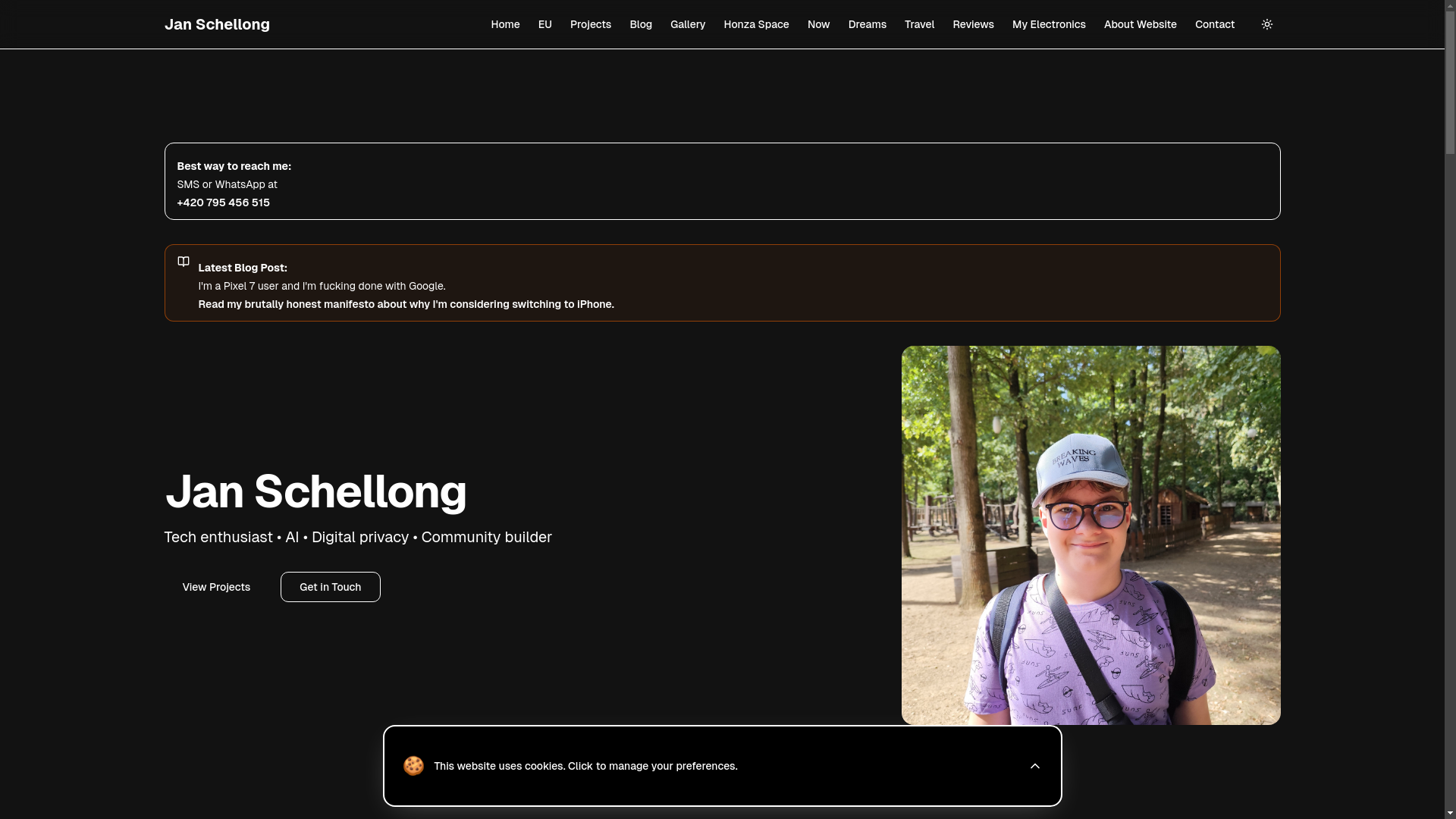 website screenshot of https://www.janschellong.cz/