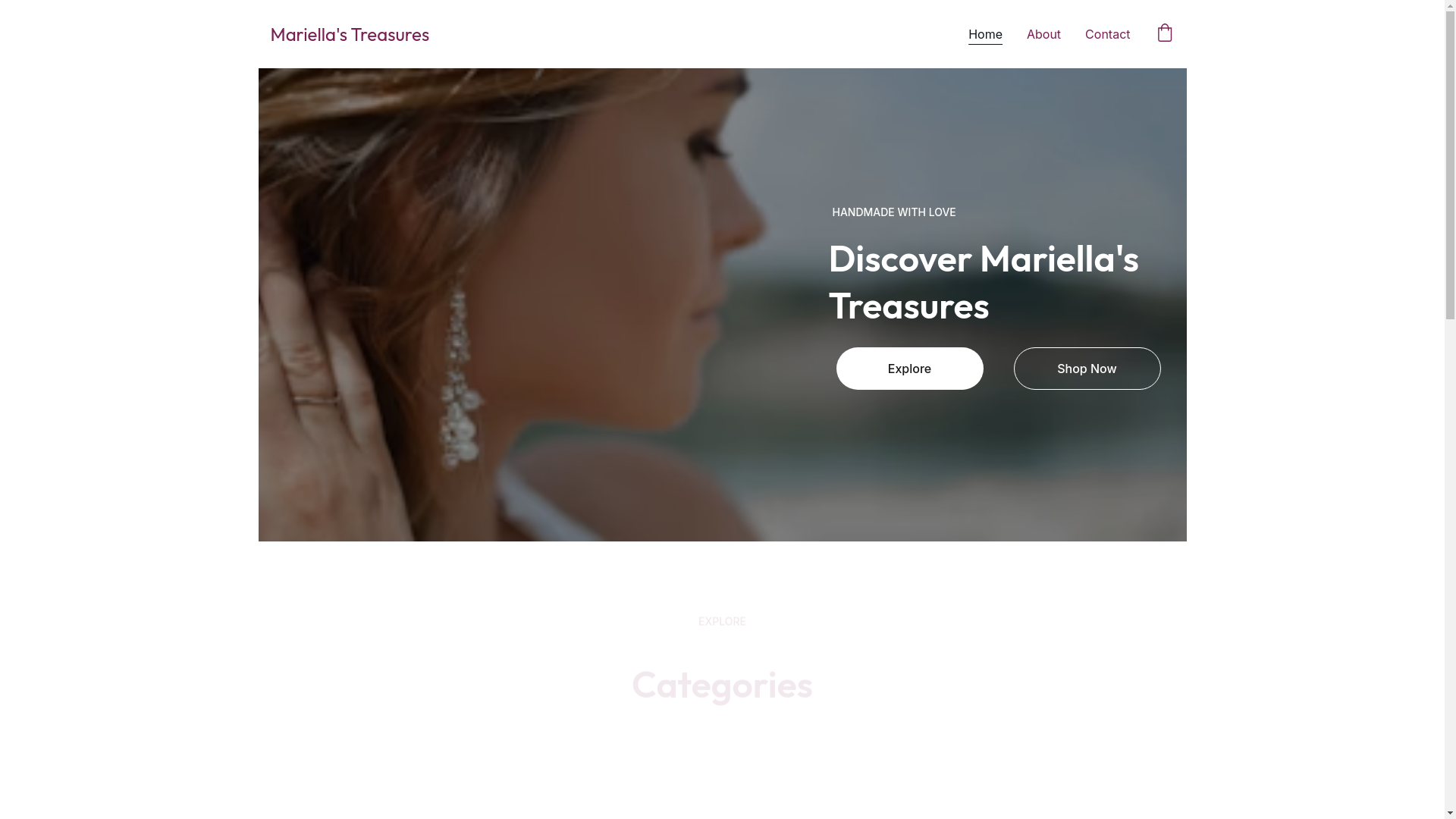 website screenshot of https://mariellatreasures.com/