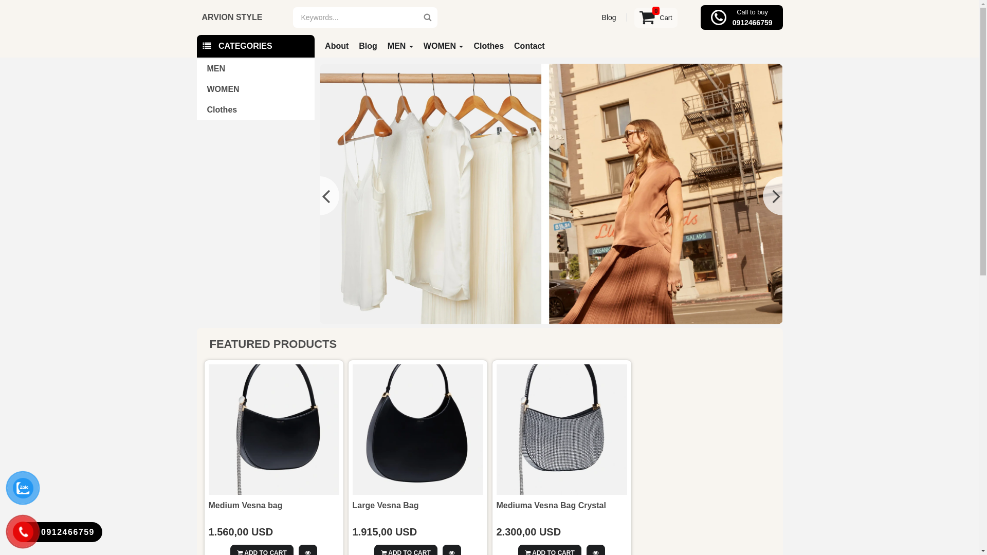 website screenshot of https://arvionstyle.com/