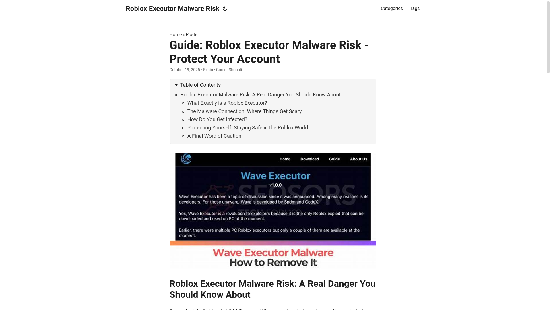 website screenshot of https://roblox-executor-malware-risk.pages.dev/