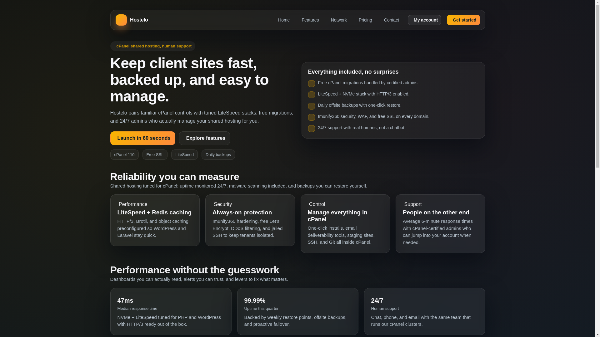 website screenshot of https://hostelo-site.pages.dev/