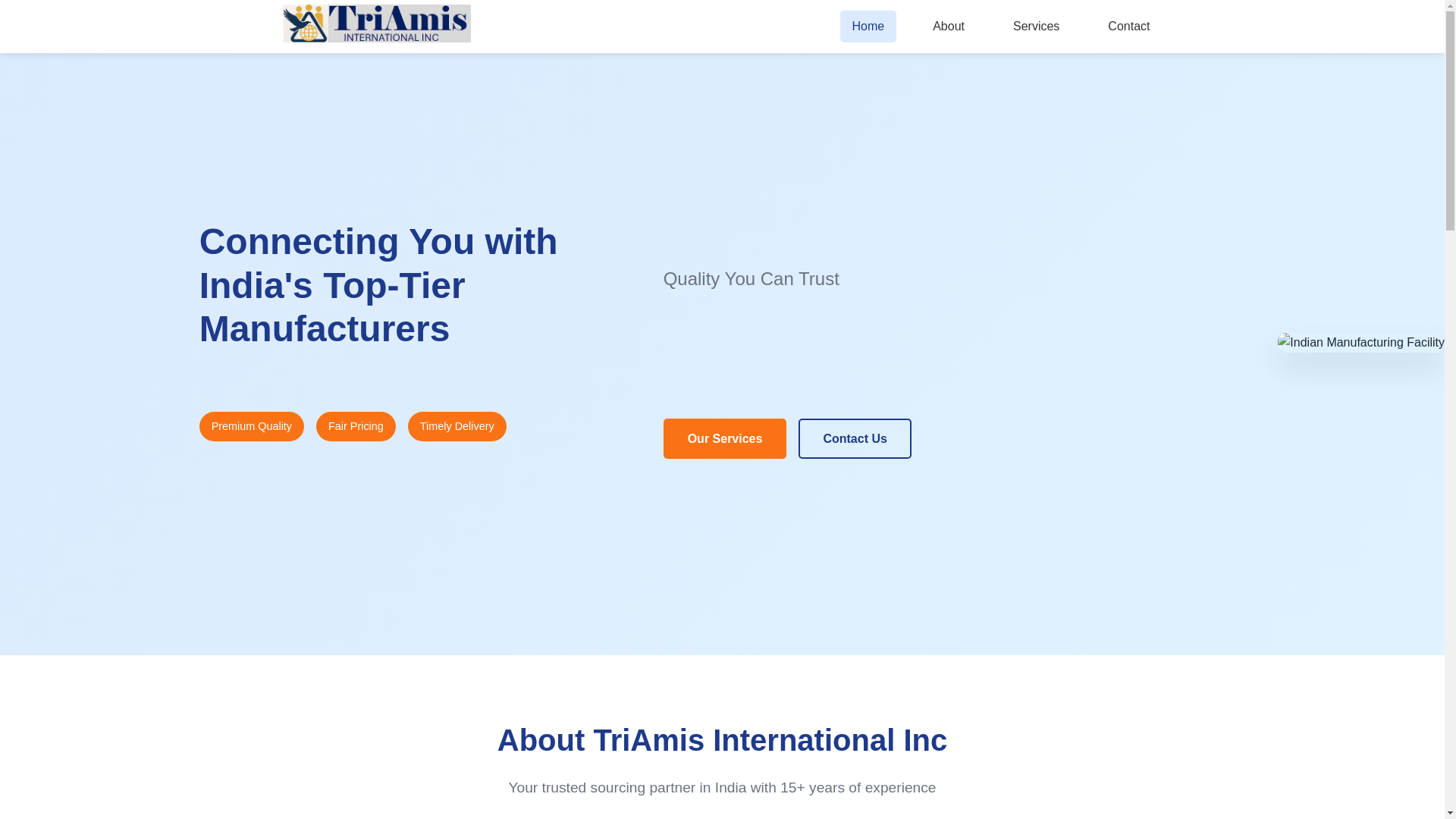 website screenshot of https://triamisinternational.com/