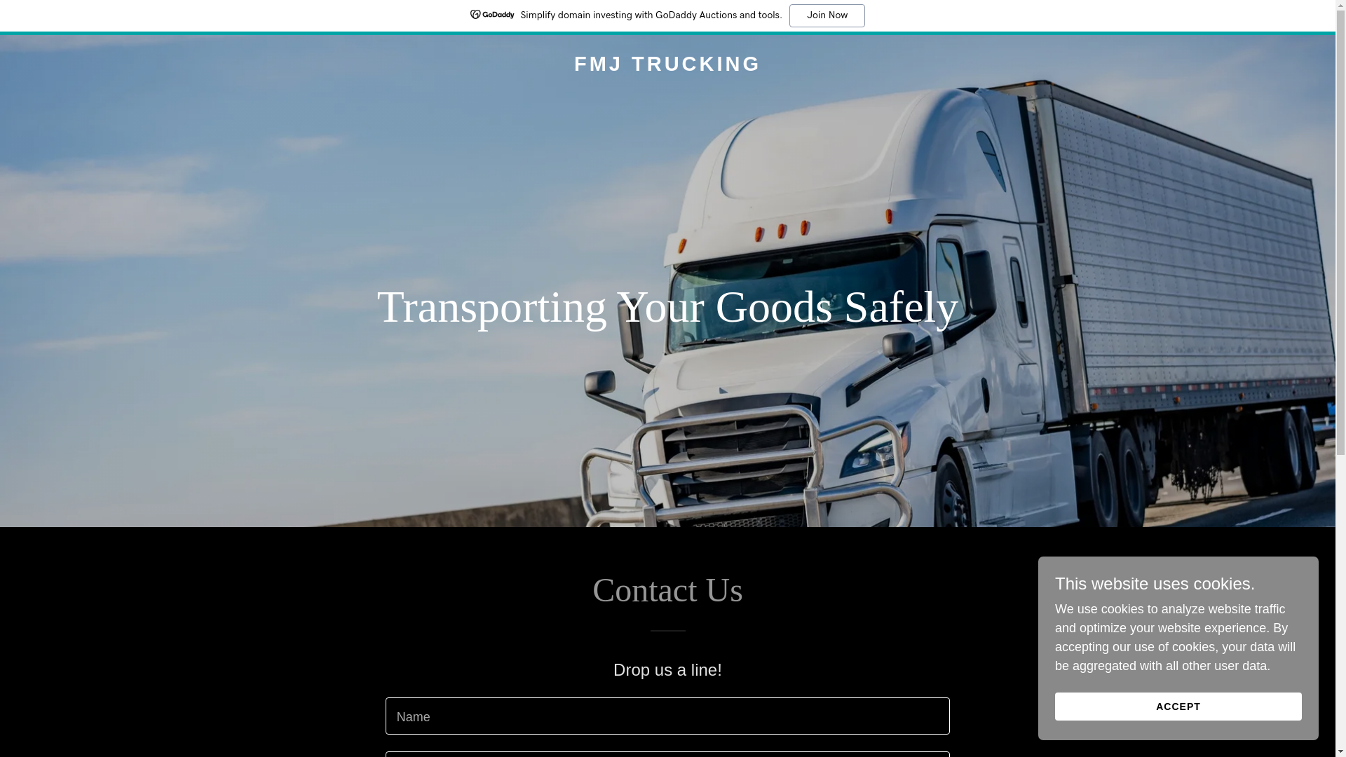 website screenshot of https://fmj-trucking.com/