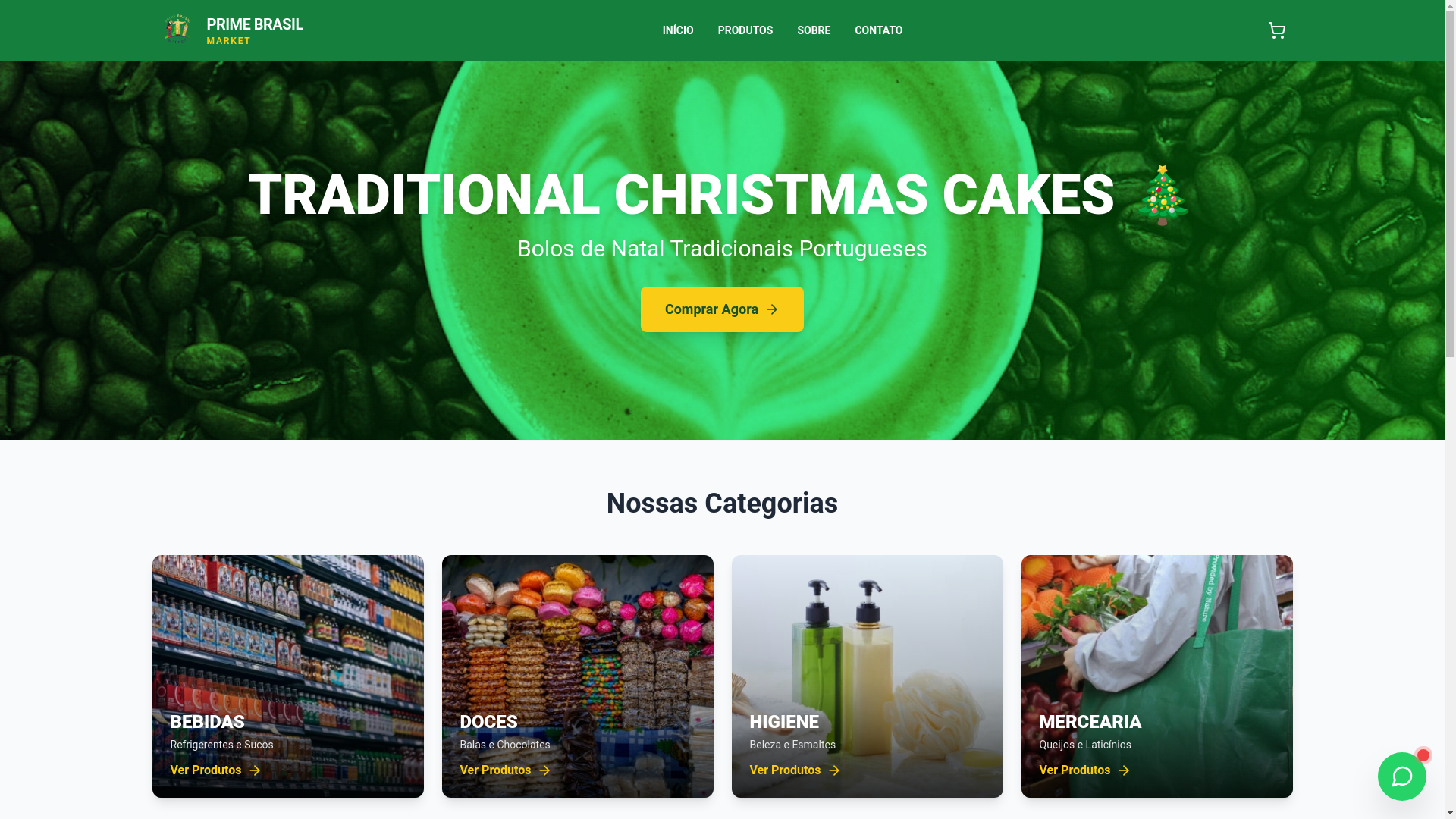 website screenshot of https://primebrasilmarket.com/