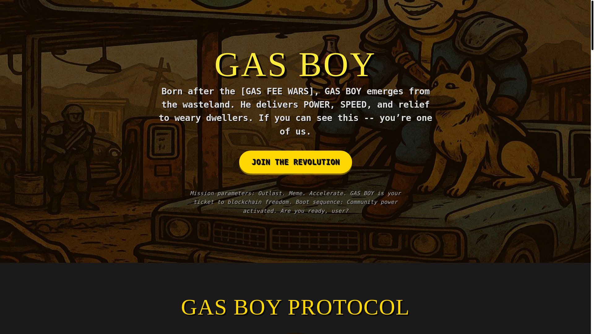 website screenshot of https://gasboycoin.com/