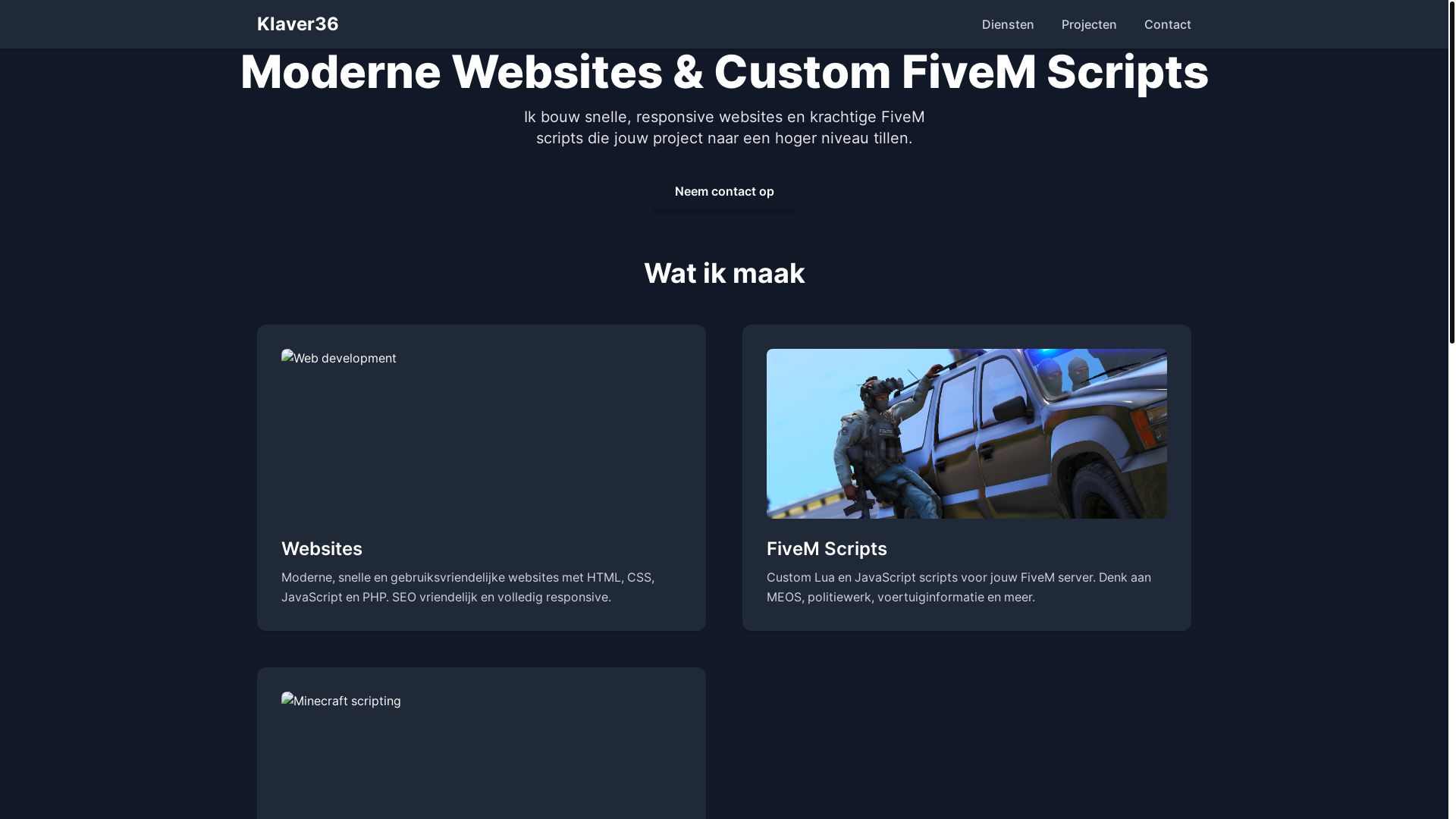 website screenshot of https://klaver36.nl/