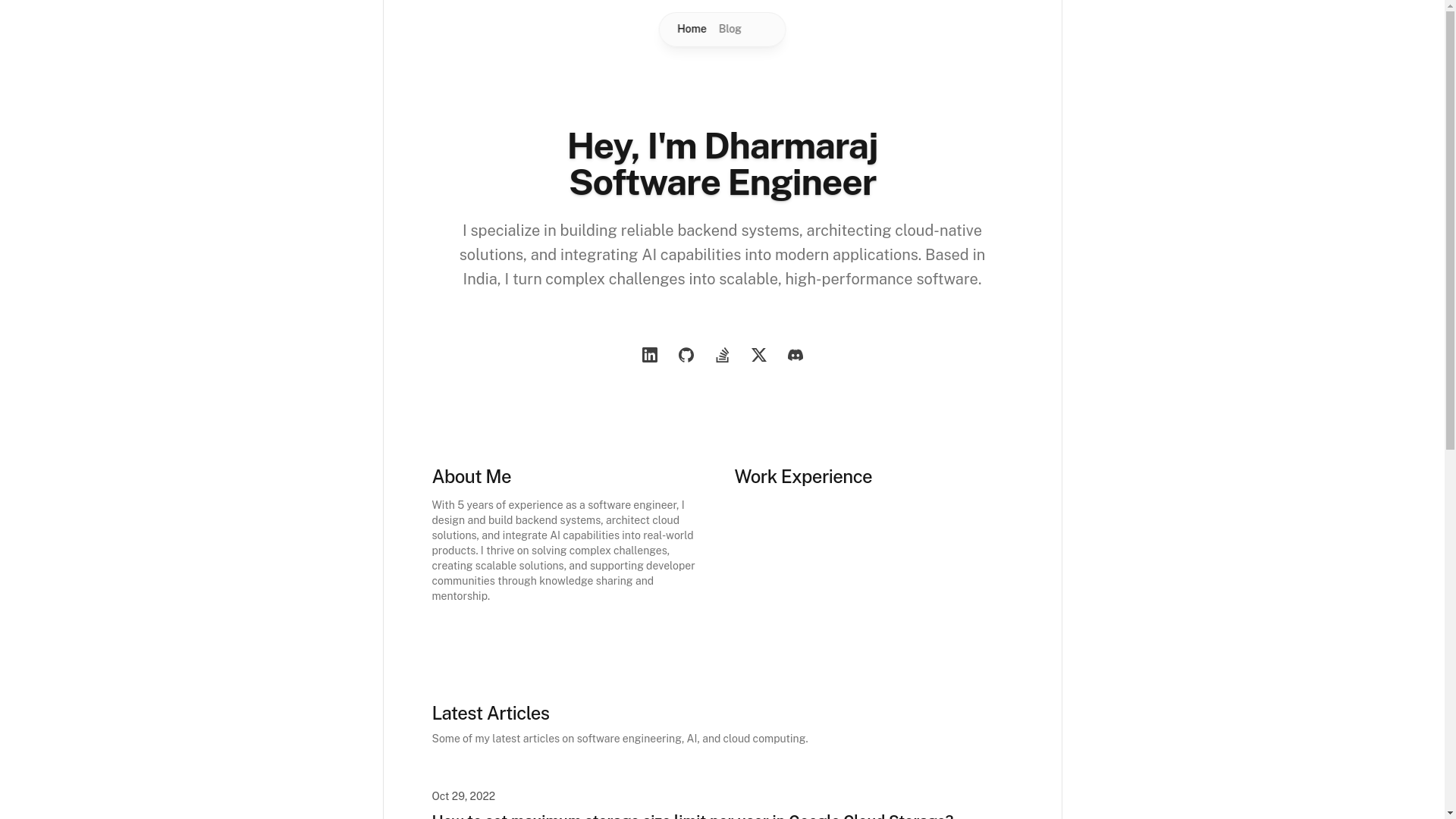 website screenshot of https://dharmaraj-tech.pages.dev/