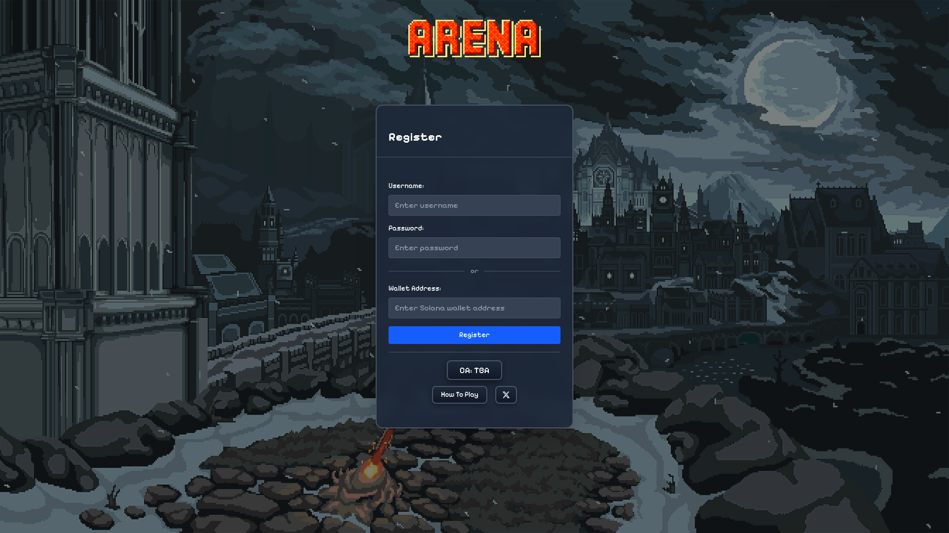 website screenshot of https://playarenasol.xyz/