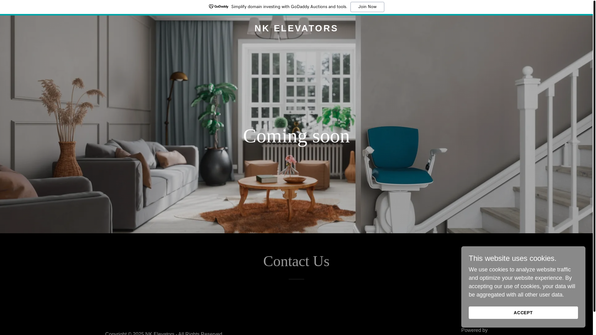 website screenshot of https://nkelevators.com/