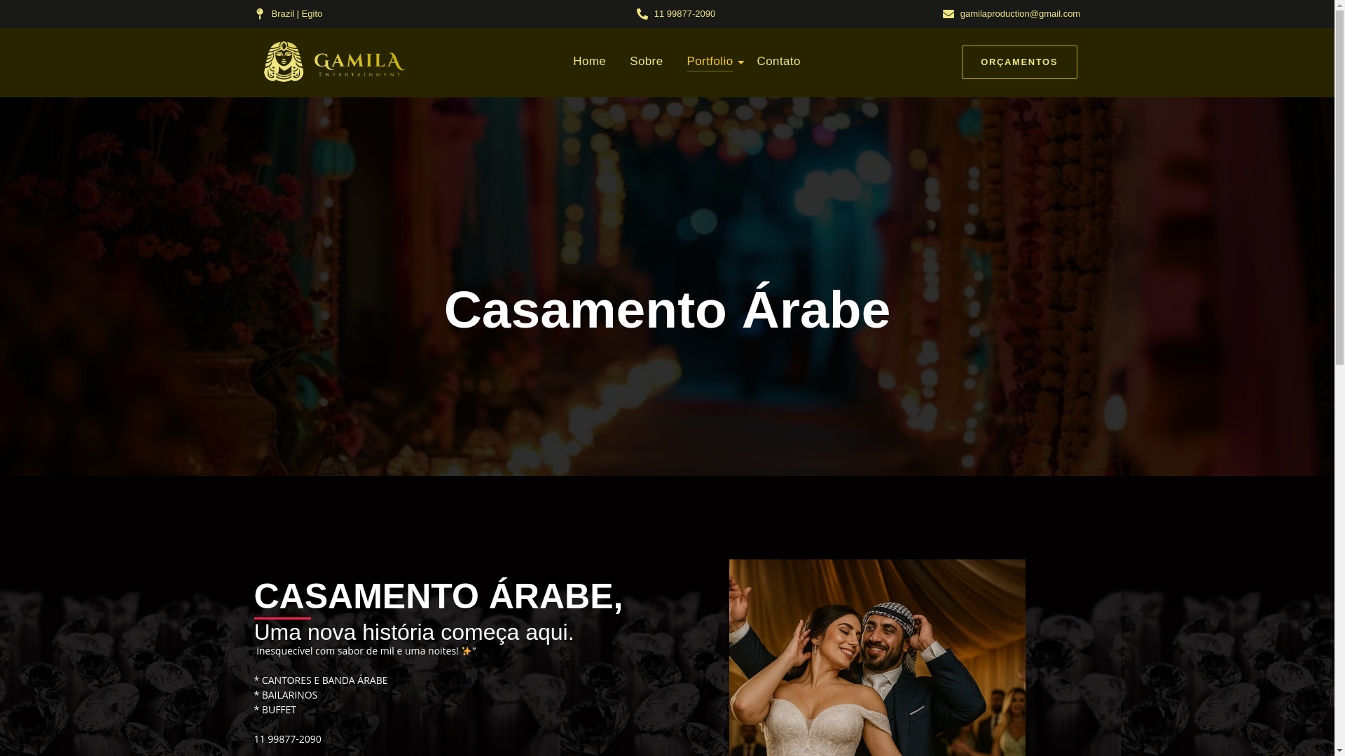 website screenshot of https://casamentoarabe.com.br/