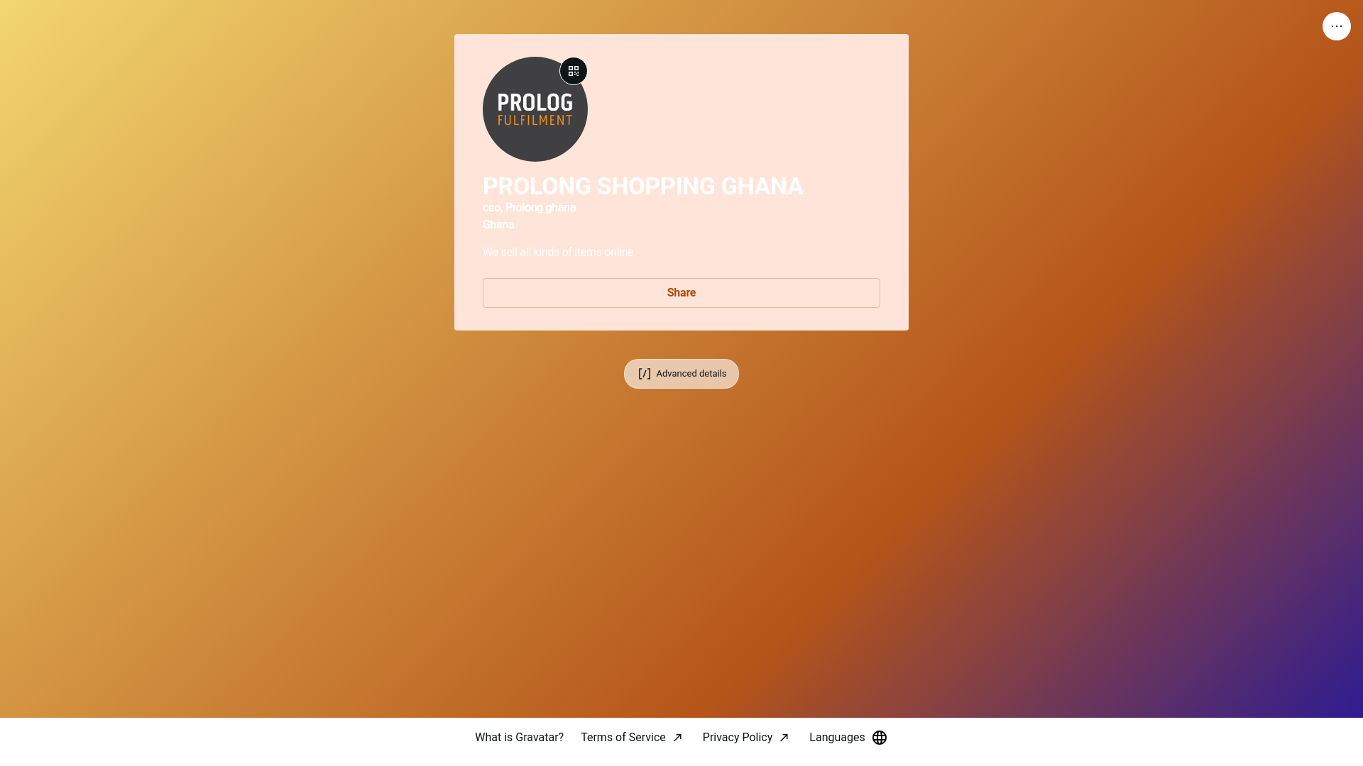 website screenshot of https://prolongghana.world/