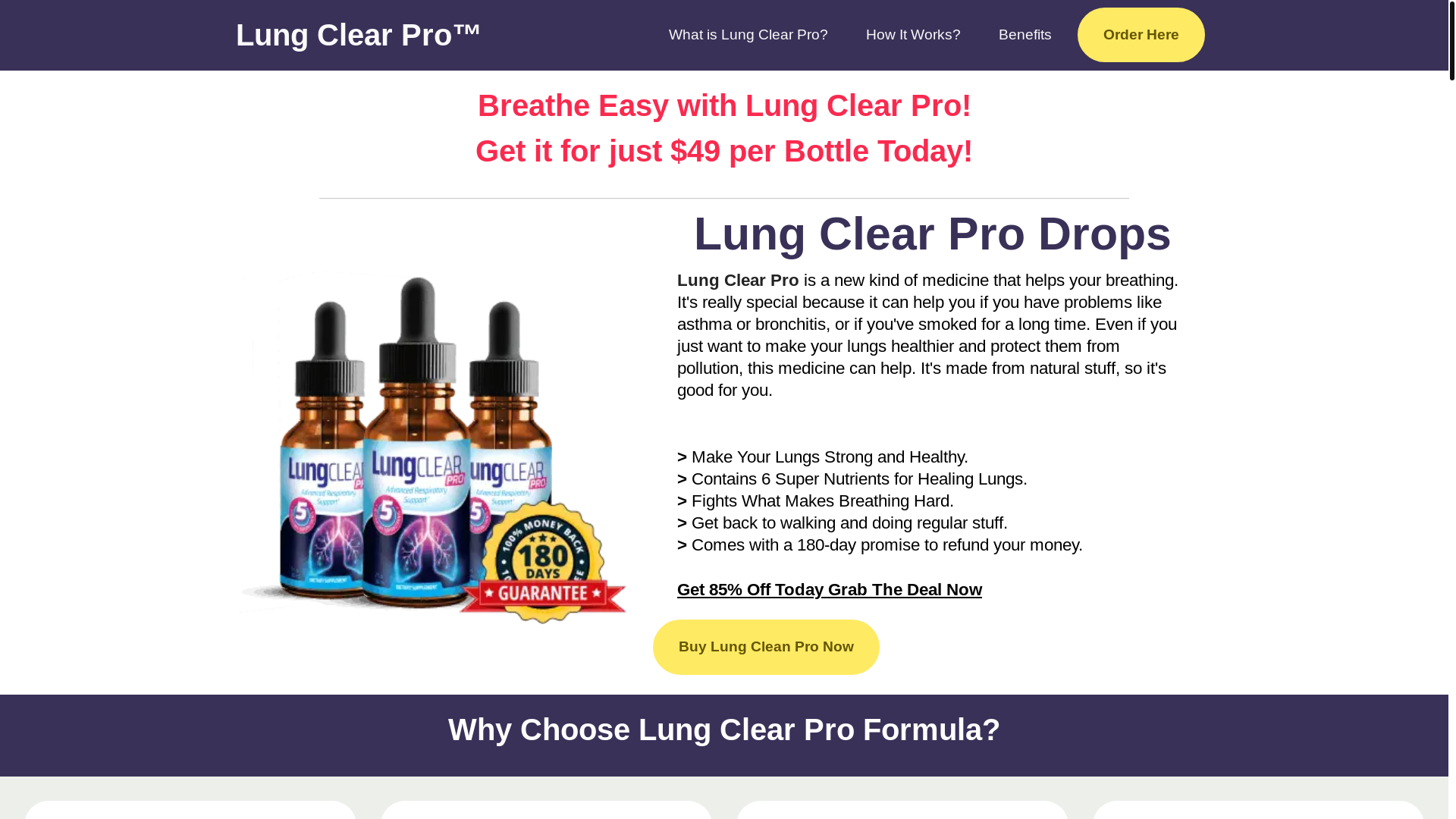 website screenshot of https://lungclearpro.uk/