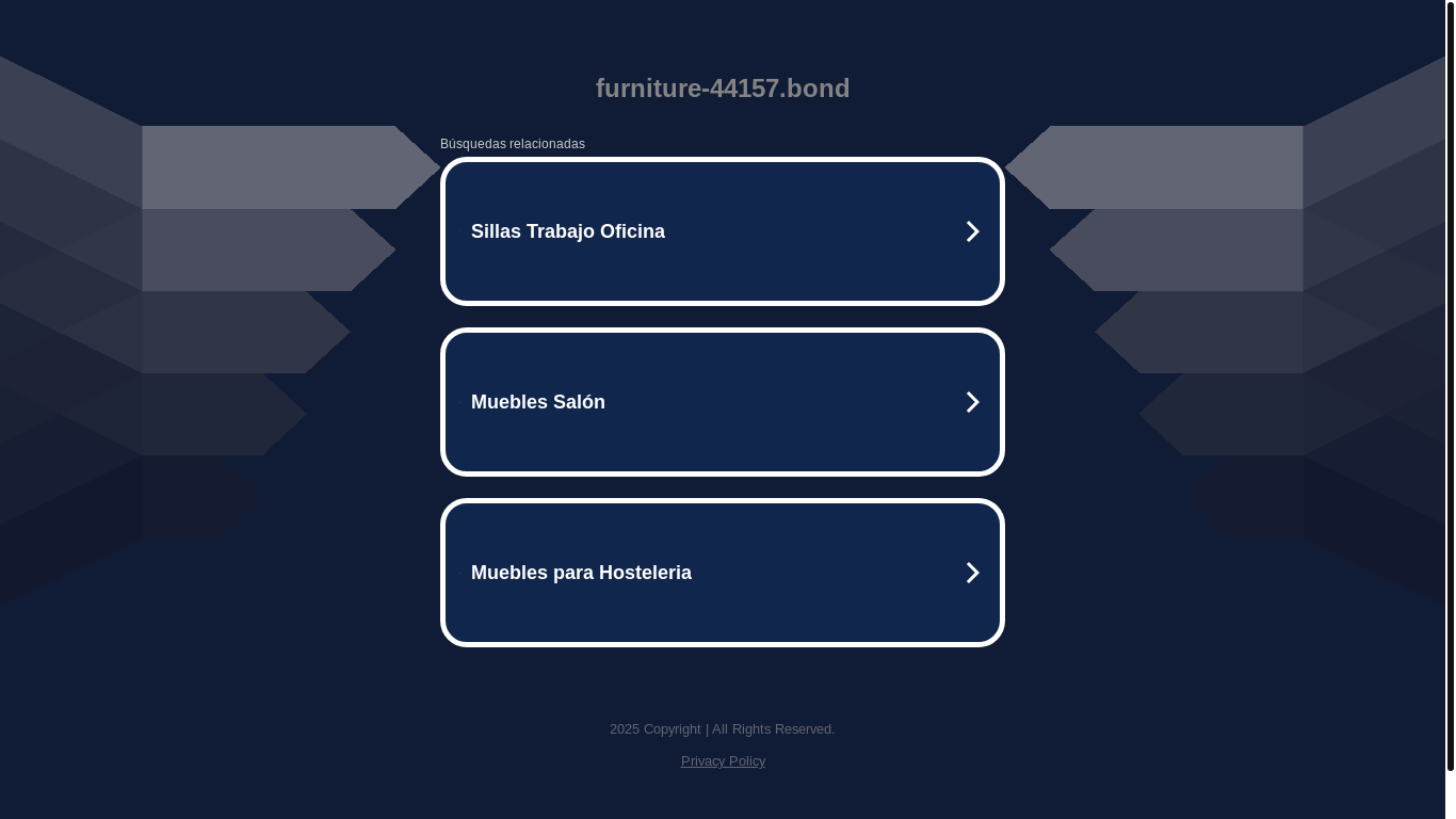 website screenshot of https://furniture-44157.bond/