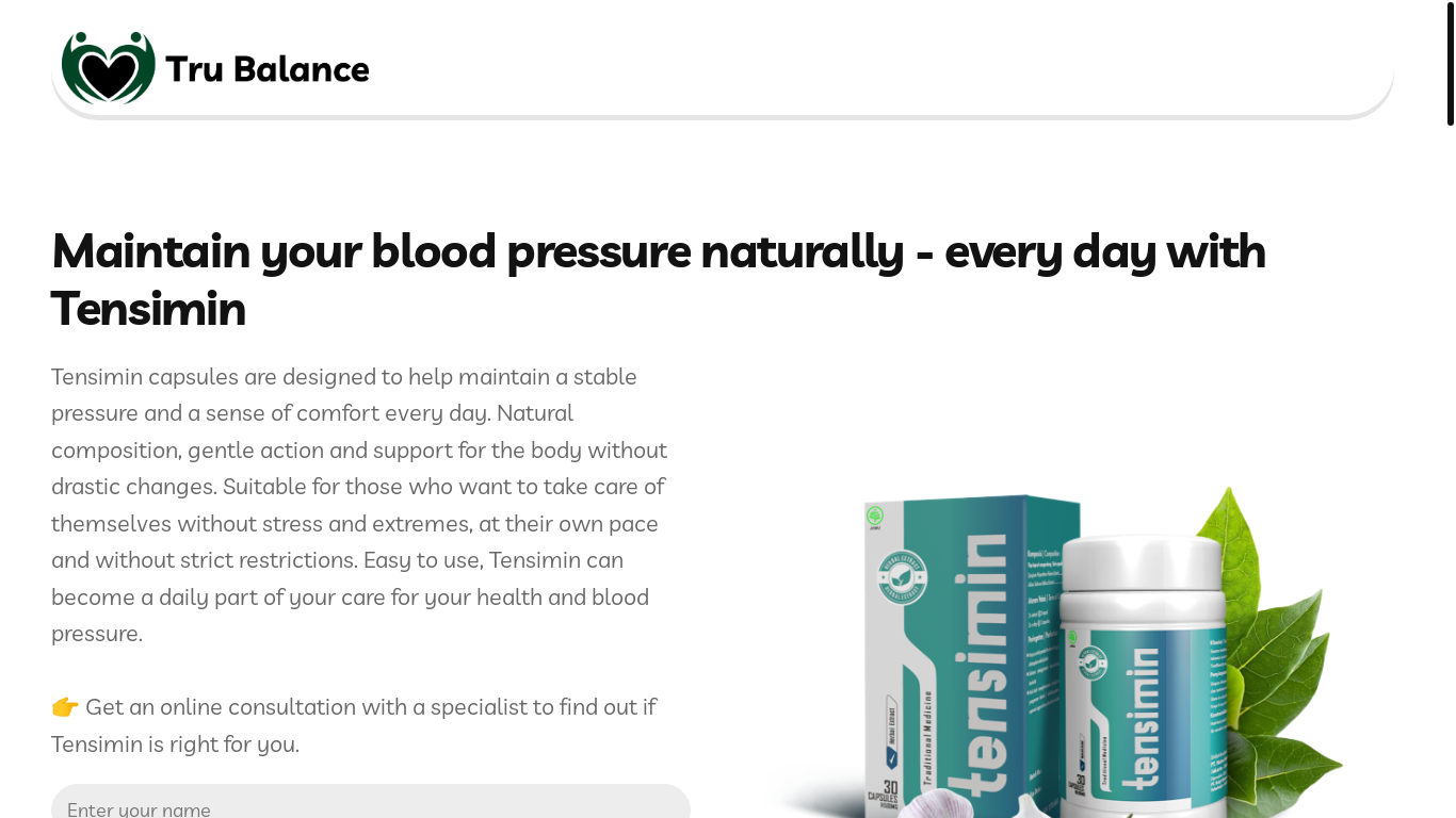 website screenshot of https://trubalancetime.com/