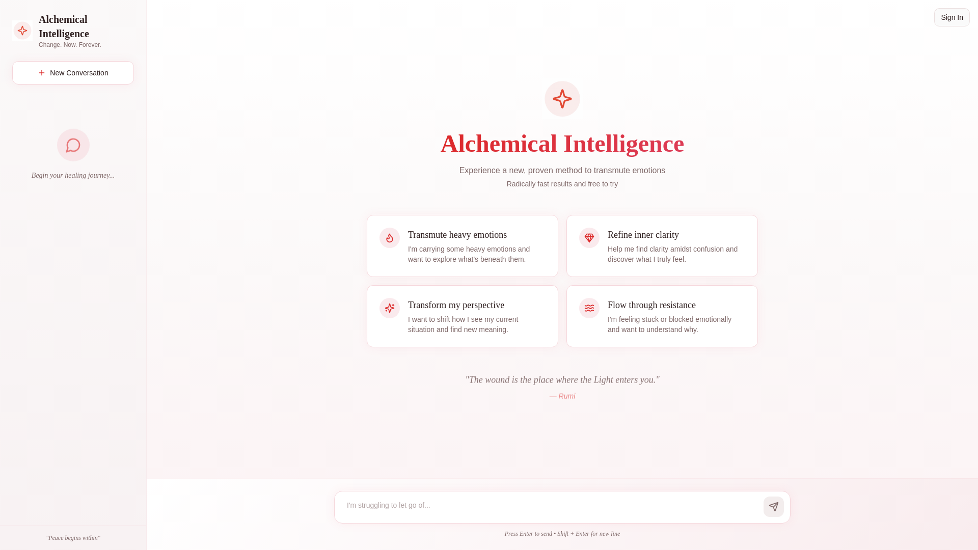 website screenshot of https://alchemicalintelligence.org/