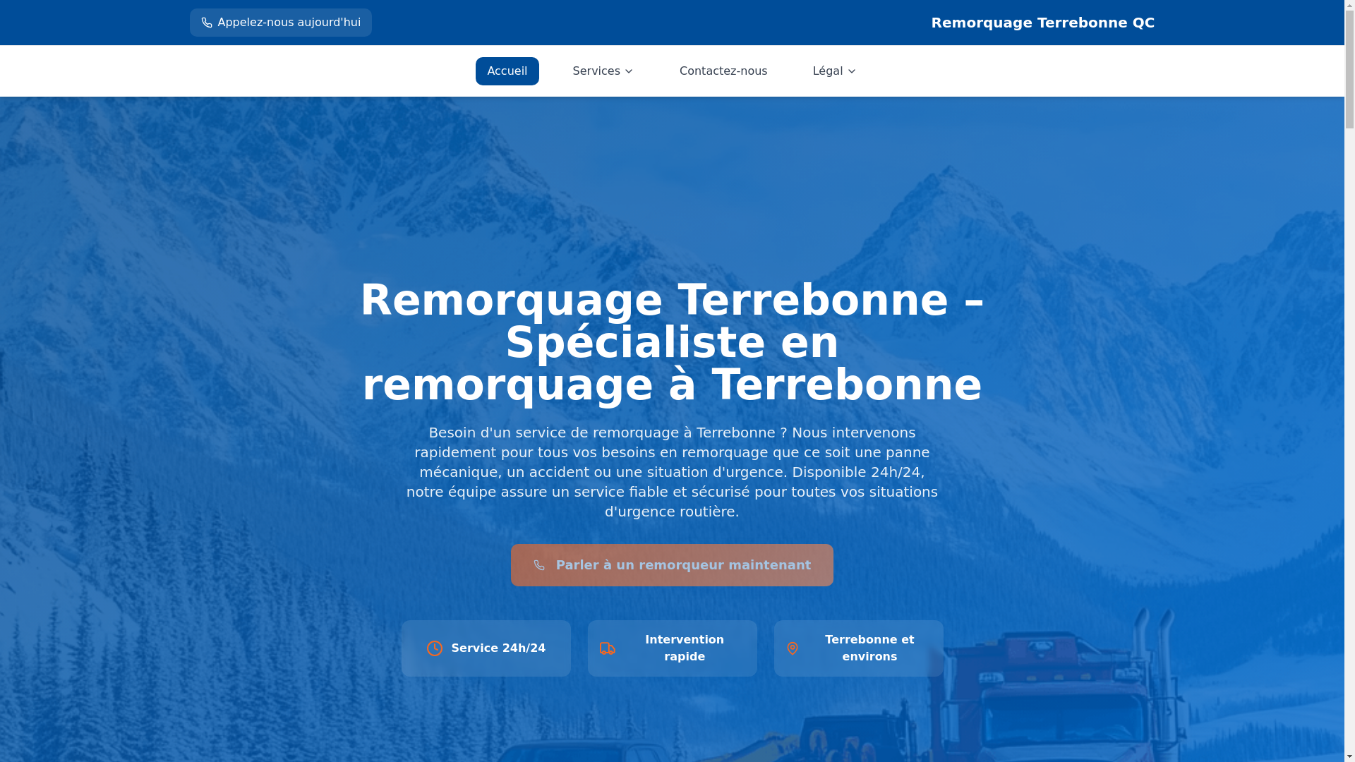 website screenshot of https://remorquageterrebonneqc.ca/