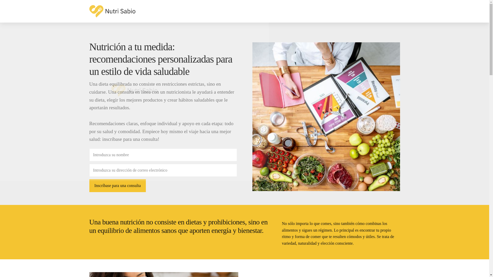 website screenshot of https://nutrisabioc.com/