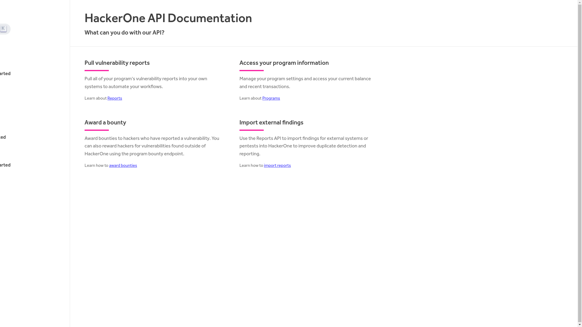 website screenshot of https://api.hackerone.com/