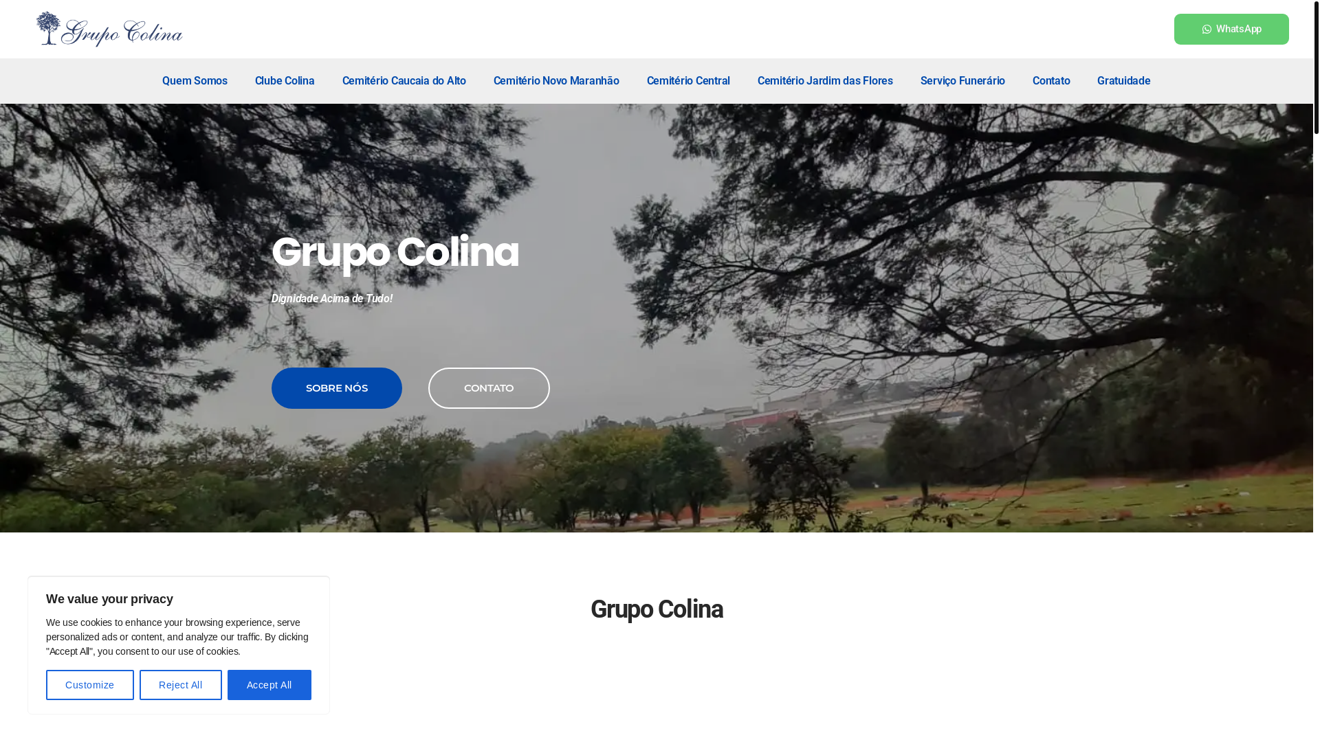 website screenshot of https://crematoriomunicipalcotia.com.br/