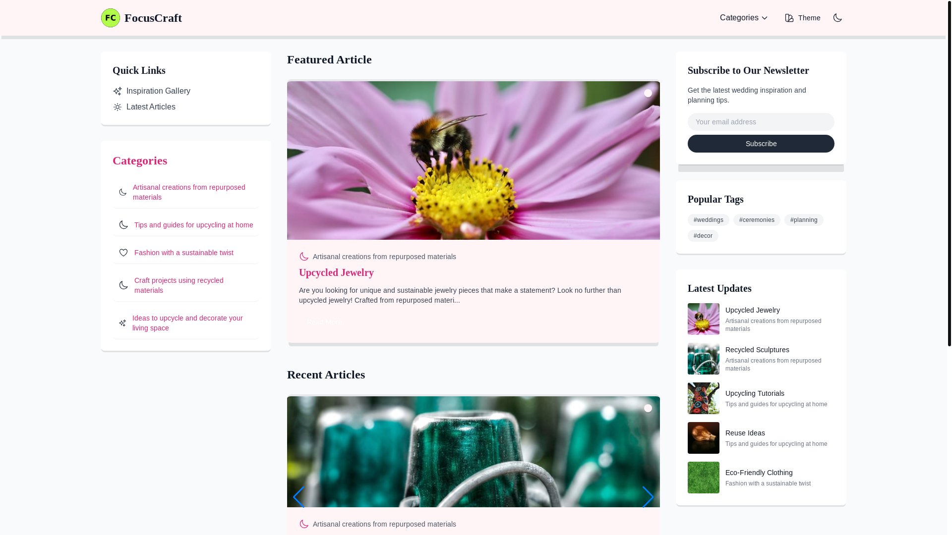 website screenshot of https://focuseddiyprojects.xyz/