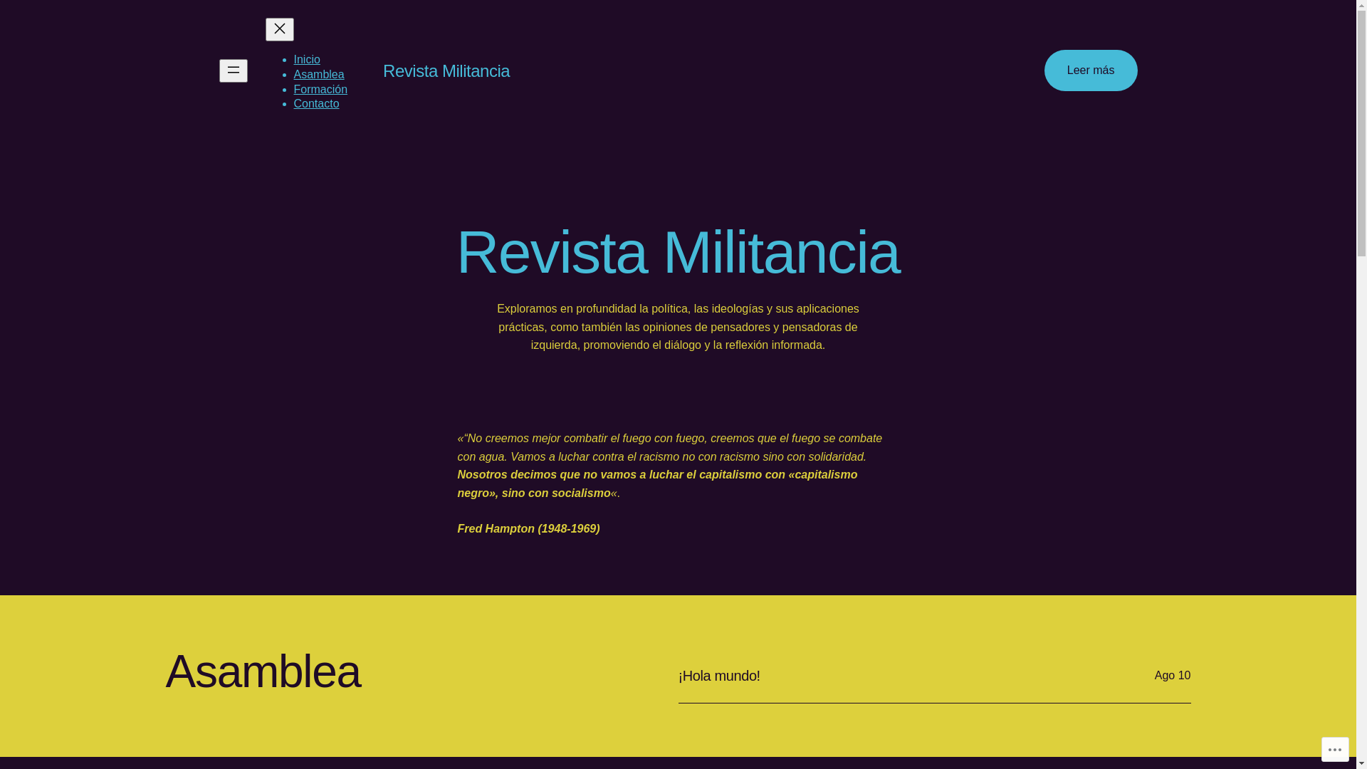 website screenshot of https://revistamilitancia.cl/