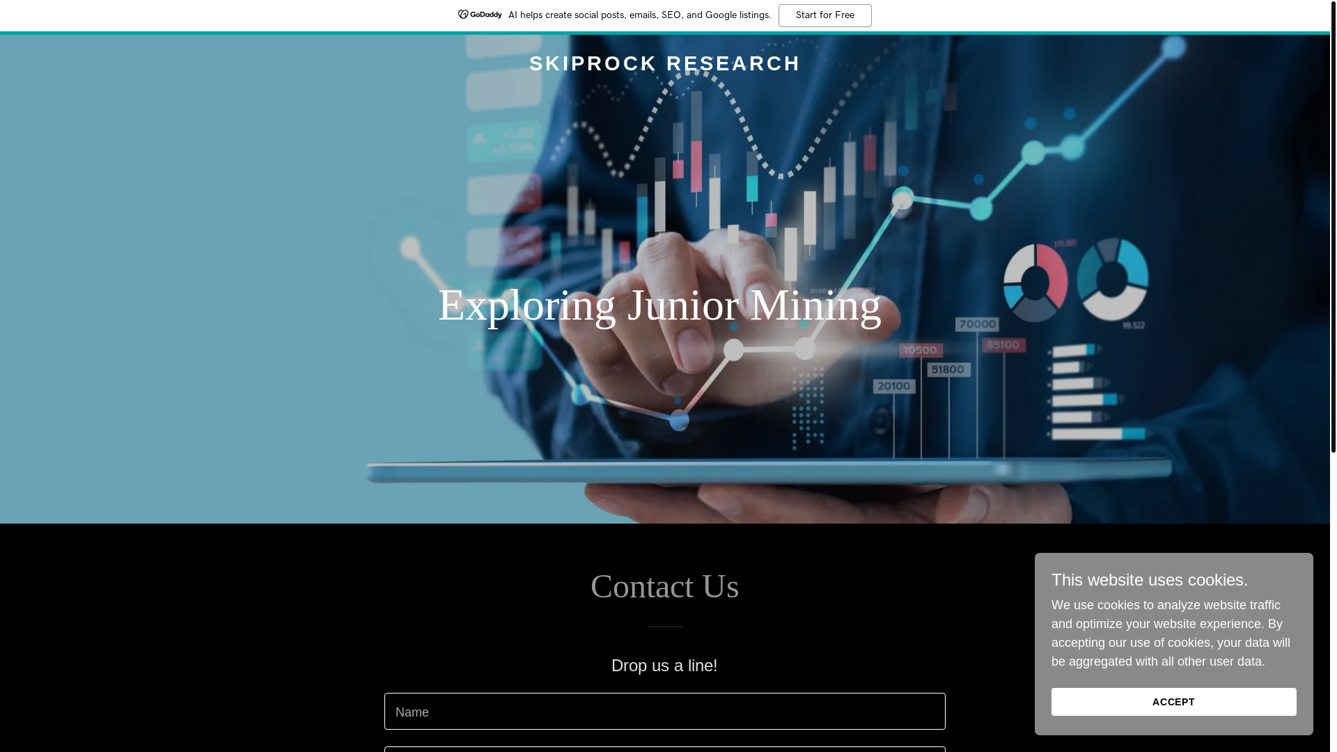 website screenshot of https://skiprockresearch.ca/