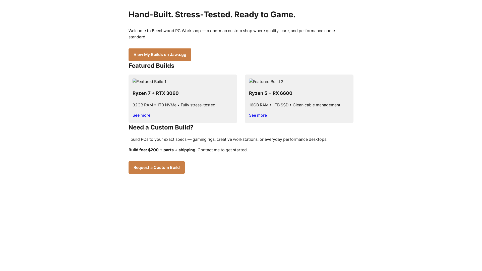 website screenshot of https://beechwoodpcworkshop.pages.dev/