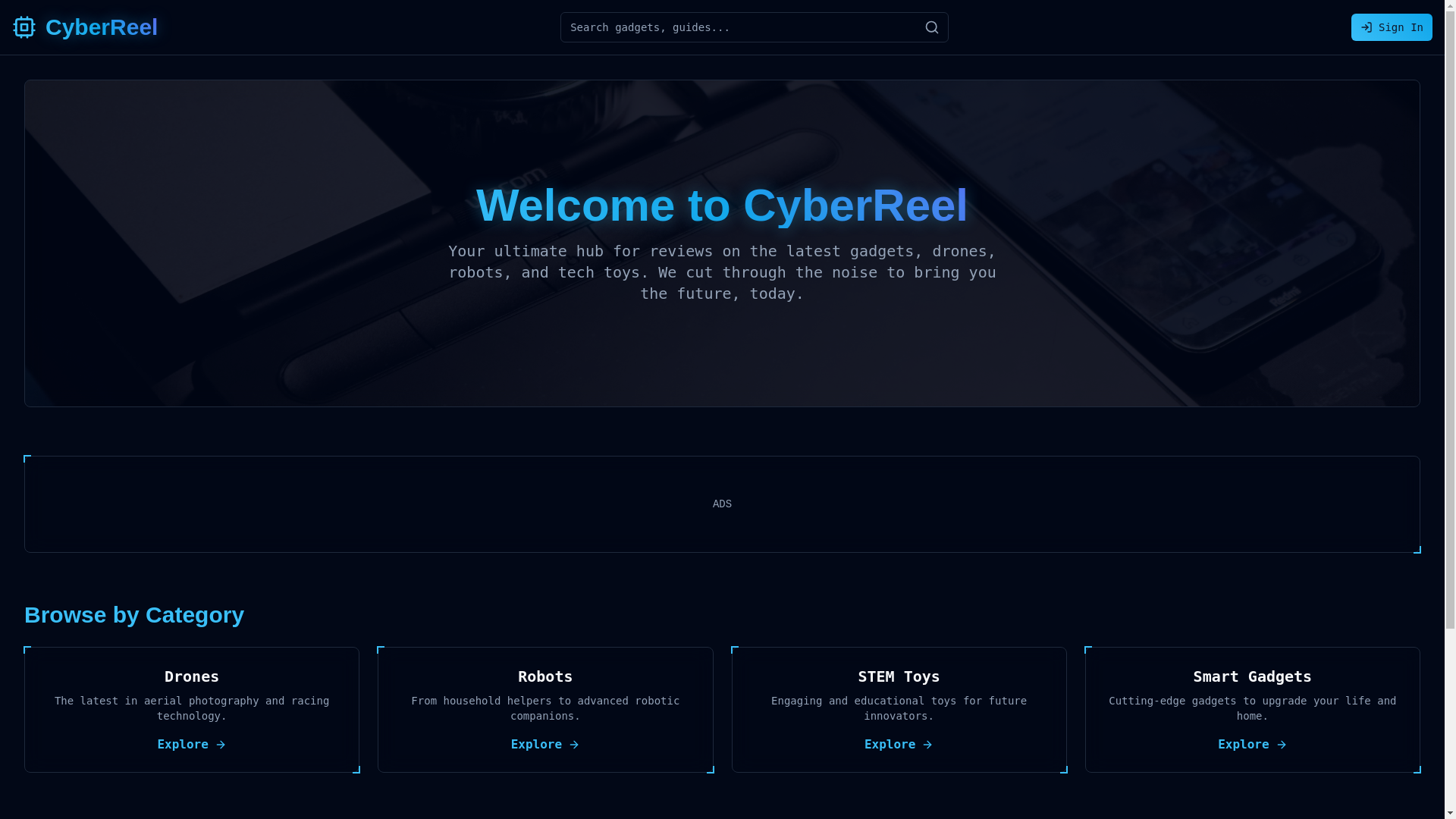 website screenshot of https://cyberreel.tech/