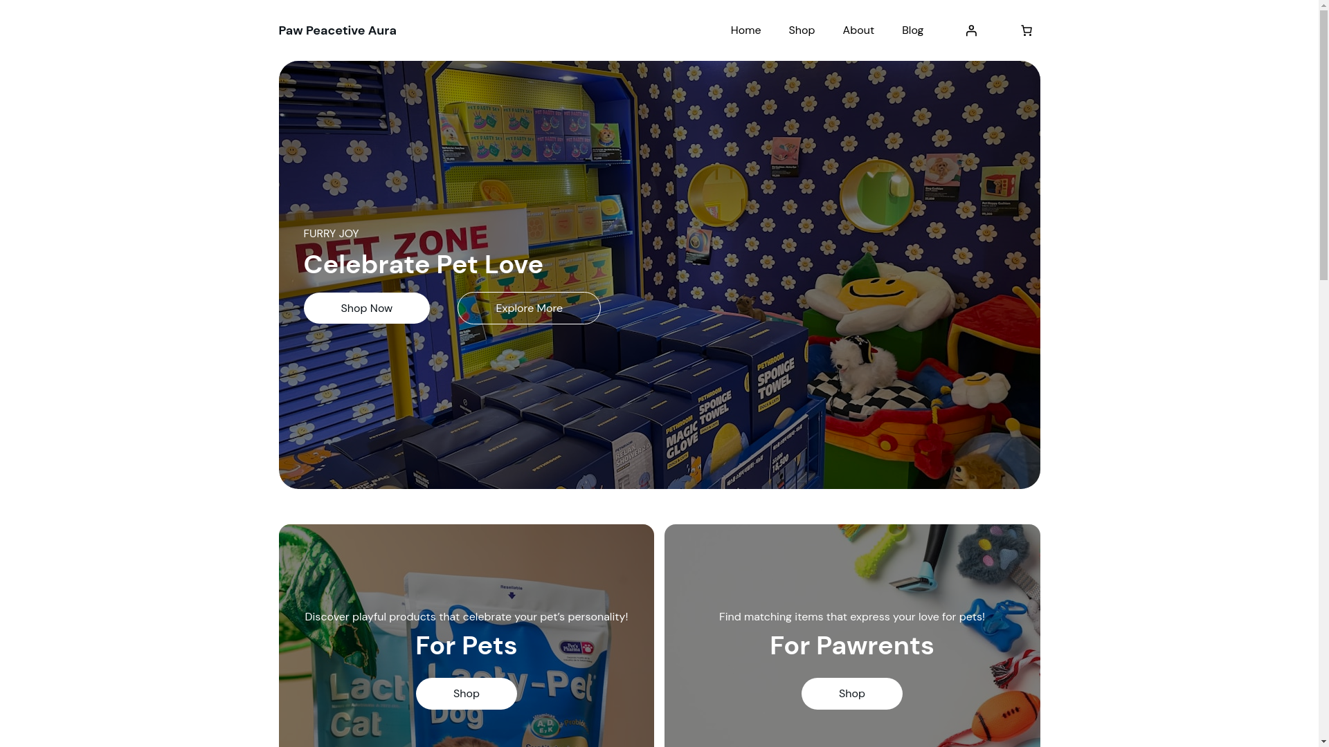 website screenshot of https://pawpeacetiveaura.store/