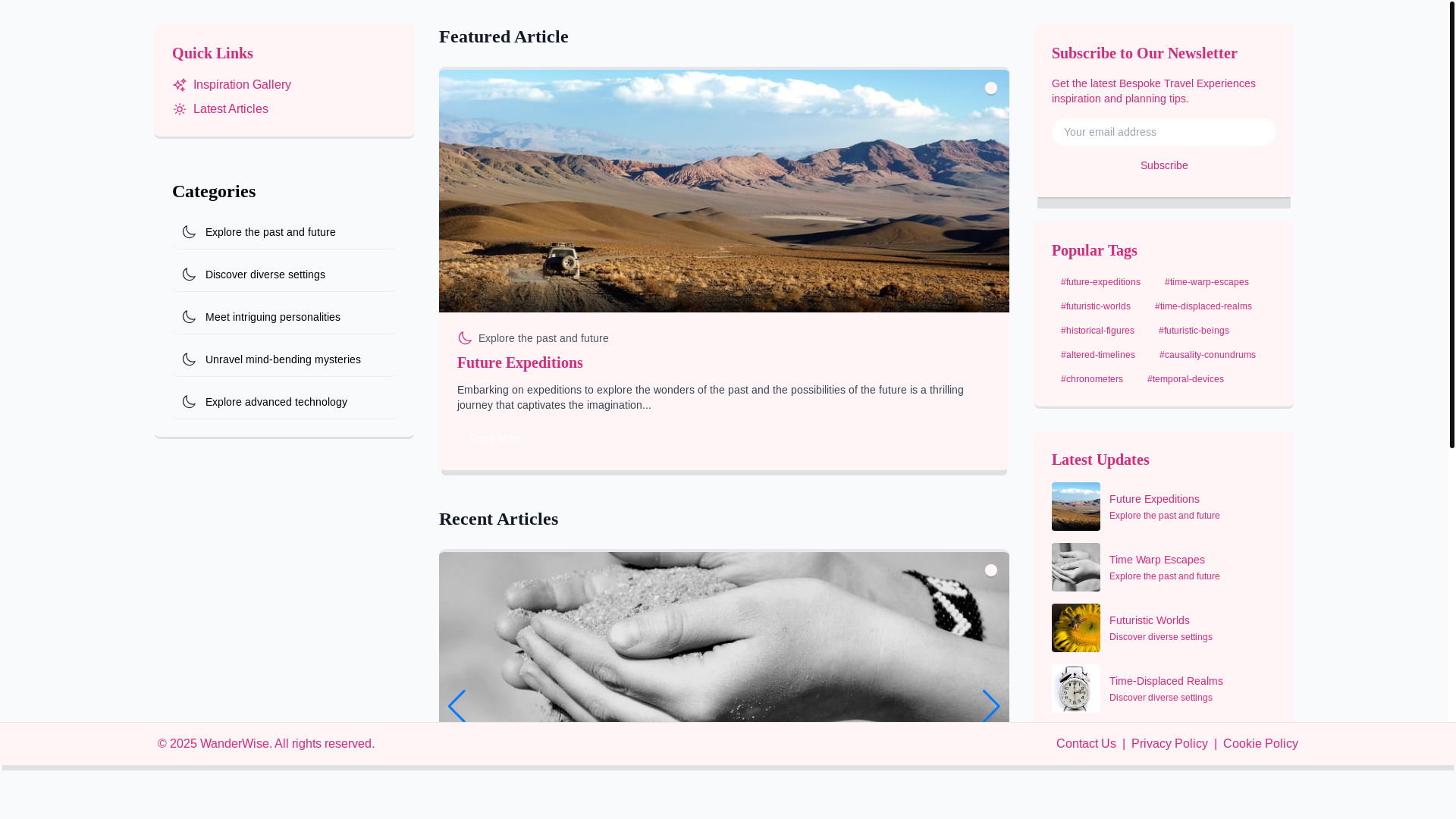 website screenshot of https://visionarytravelsolutions.xyz/