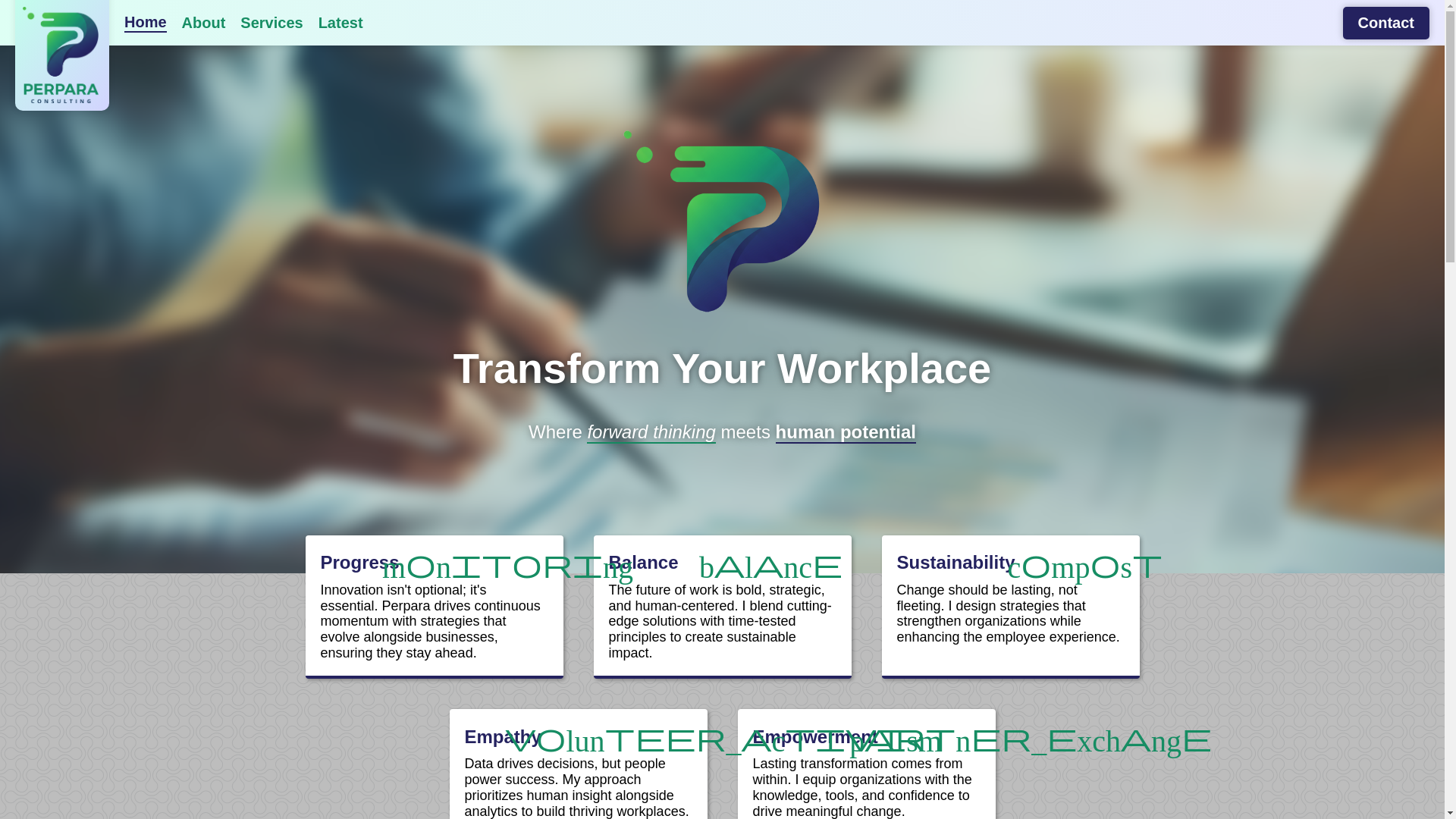 website screenshot of https://perparaconsulting.com/
