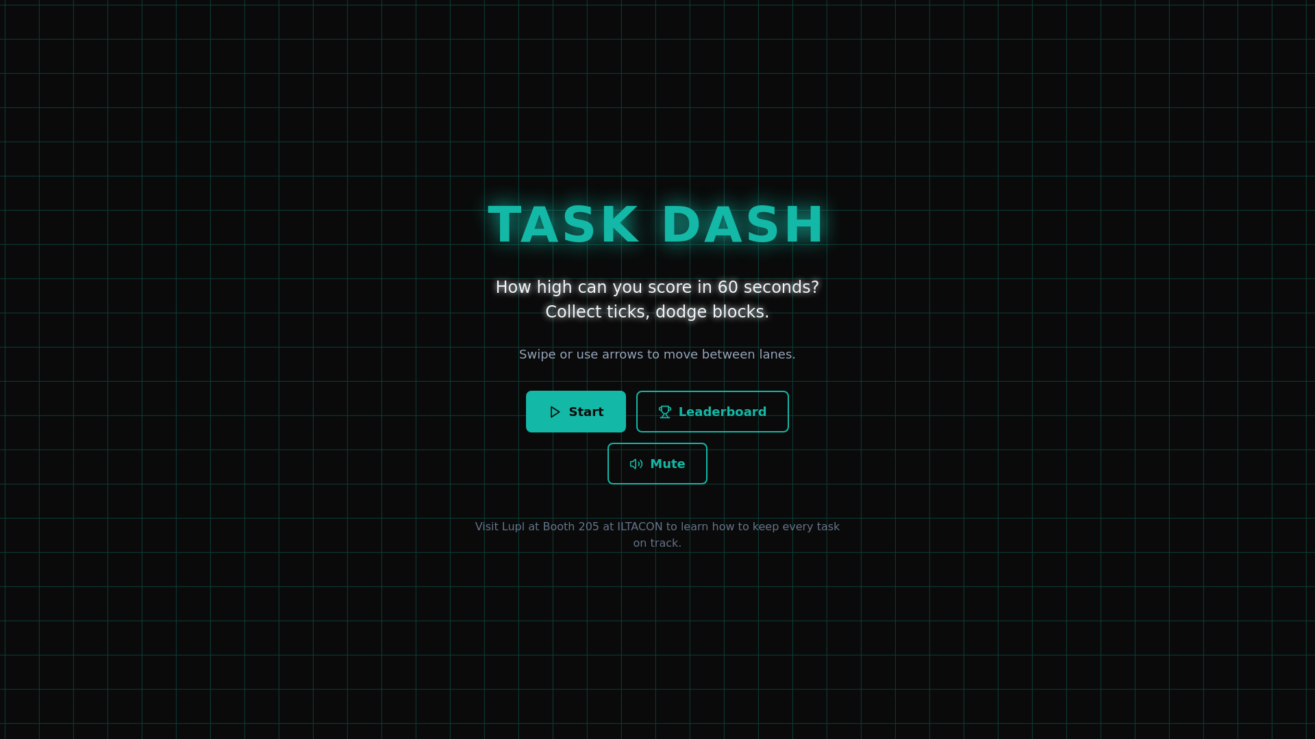 website screenshot of https://taskdashgame.com/