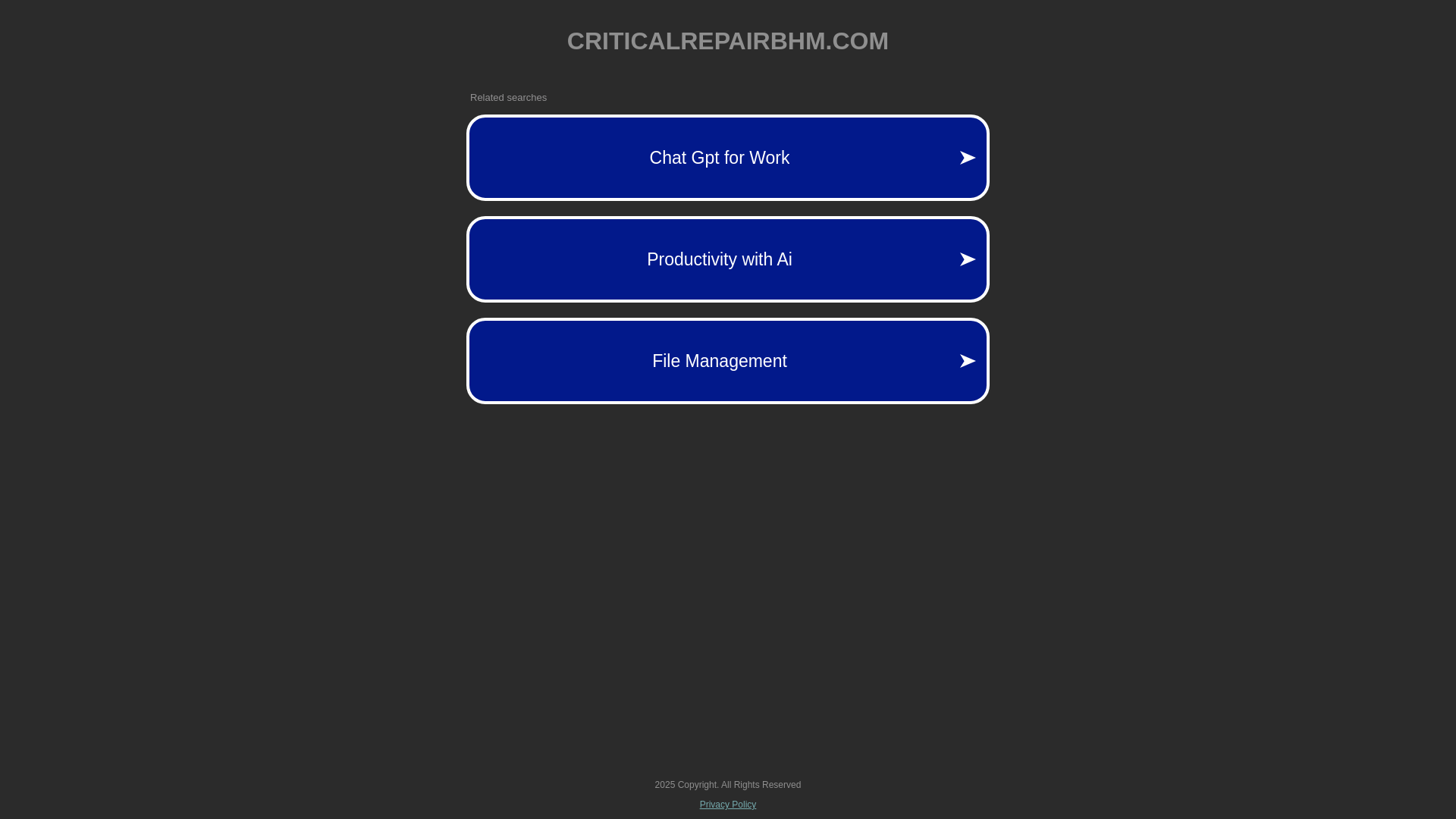 website screenshot of https://criticalrepairbhm.com/