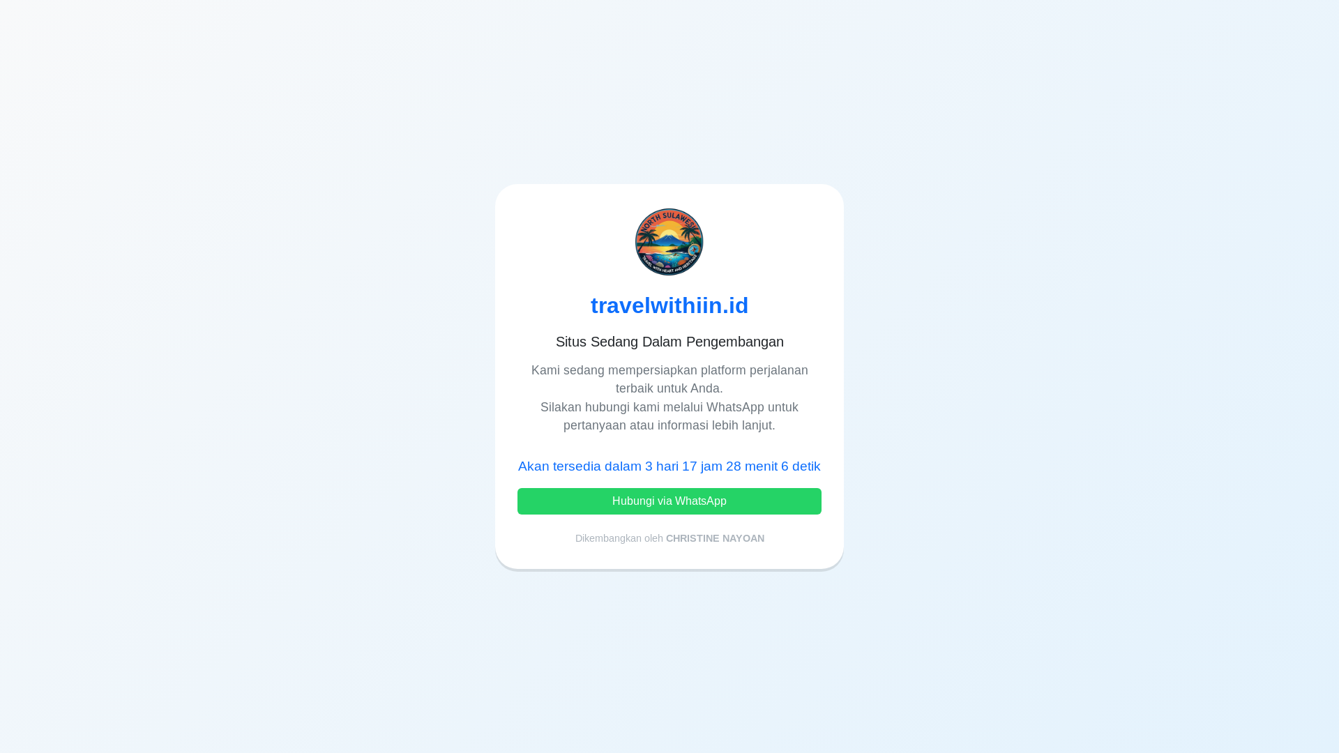 website screenshot of https://travelwithiin.id/