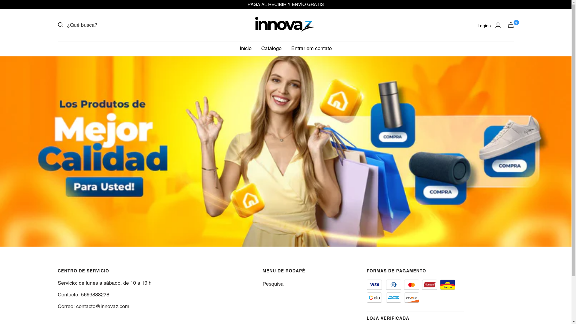 website screenshot of https://innovazec.store/