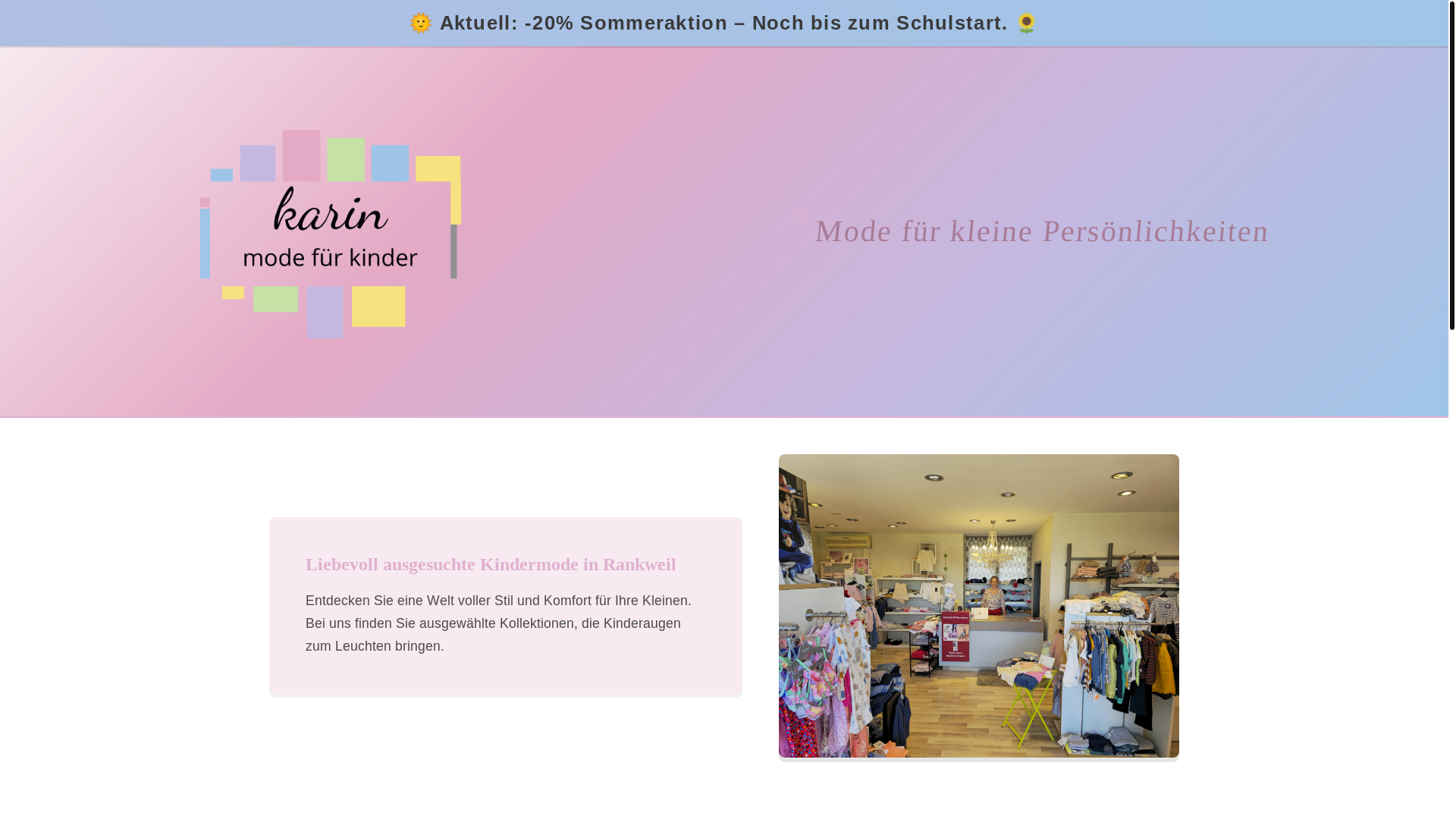 website screenshot of https://karin-kindermode.at/