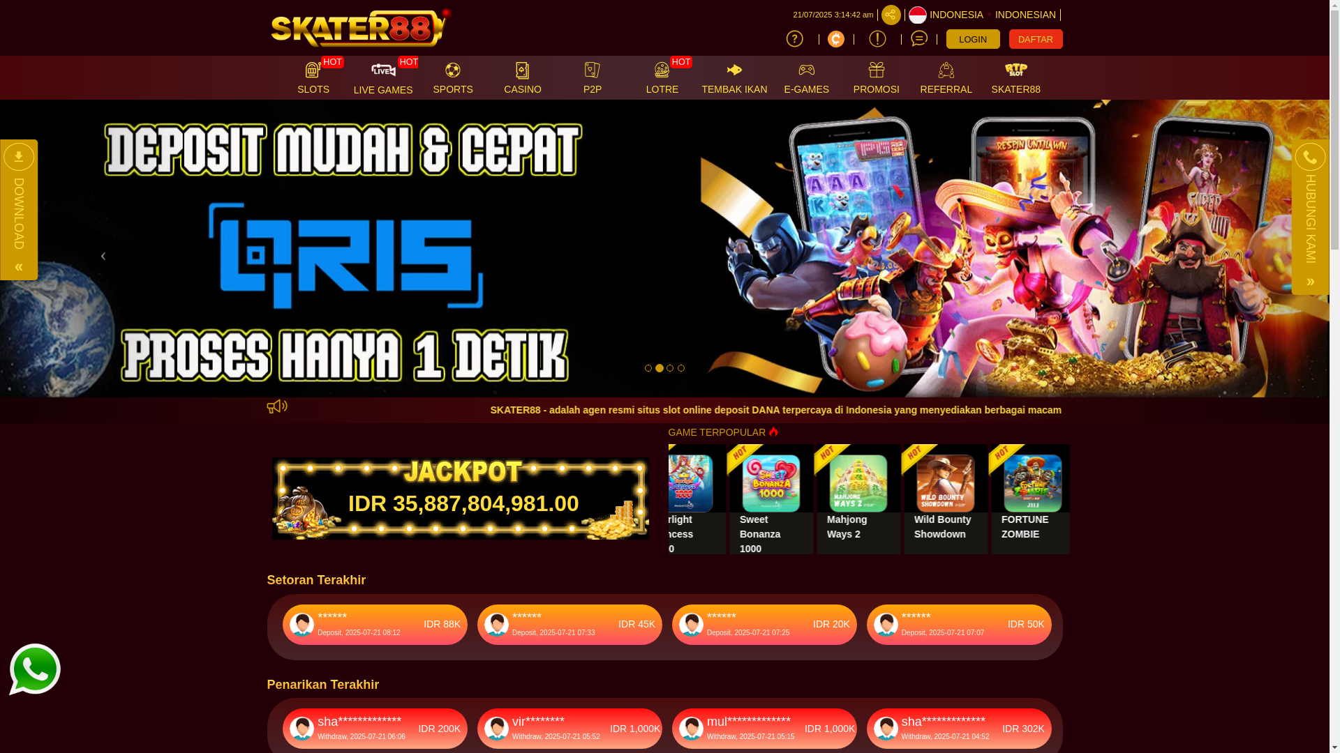 website screenshot of https://skater88resmi.org/
